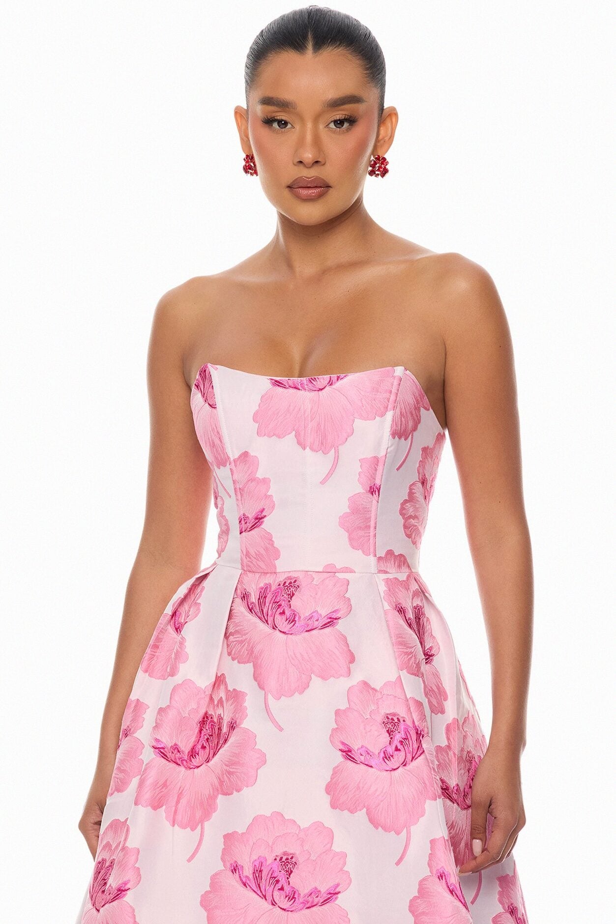 Fiora Strapless Jacquard Maxi Dress - Pink image 6