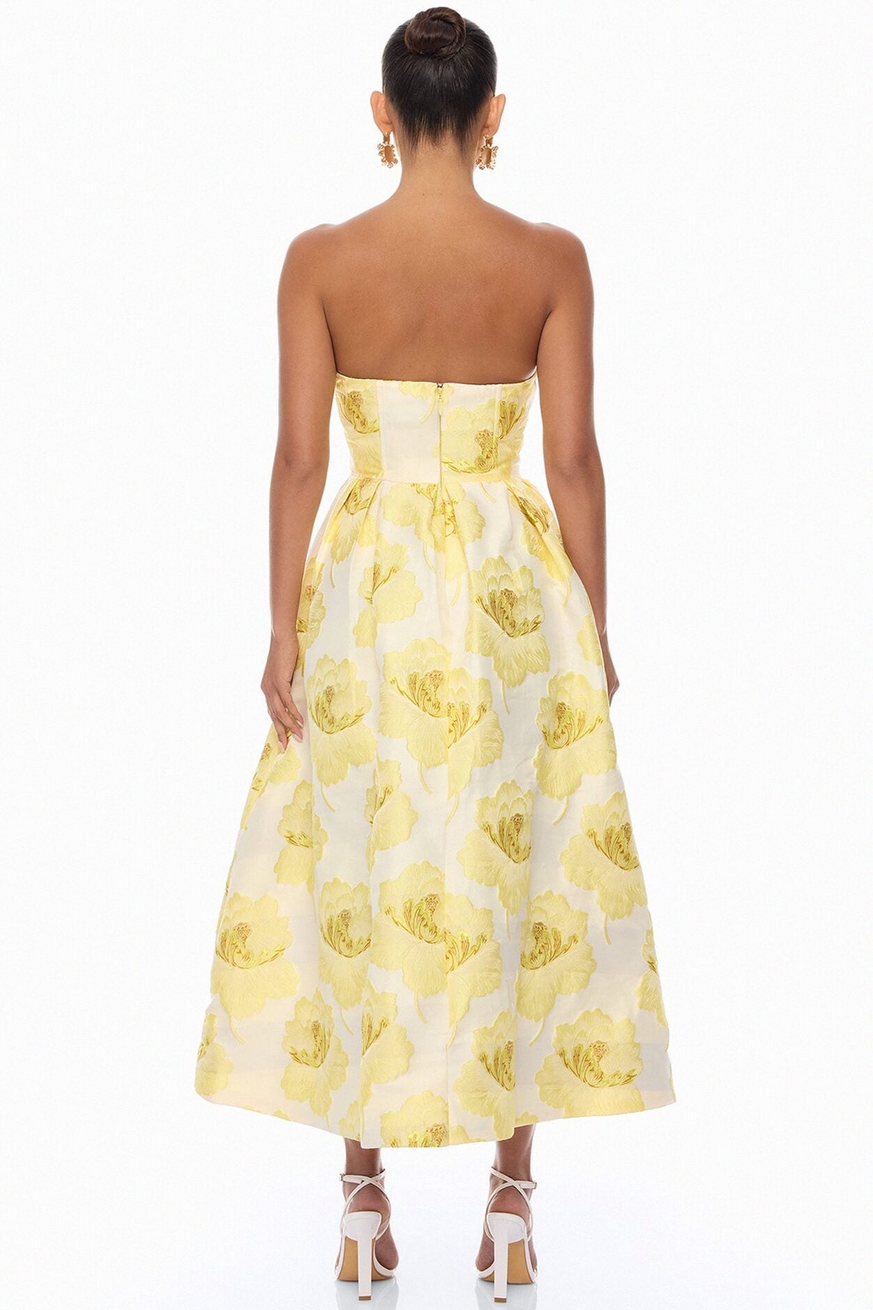 Fiora Strapless Jacquard Maxi Dress - Yellow image 7