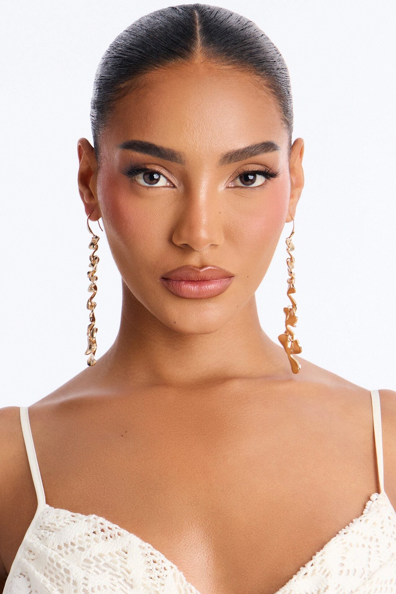 Floral Garden Drop Earrings - Gold image 2