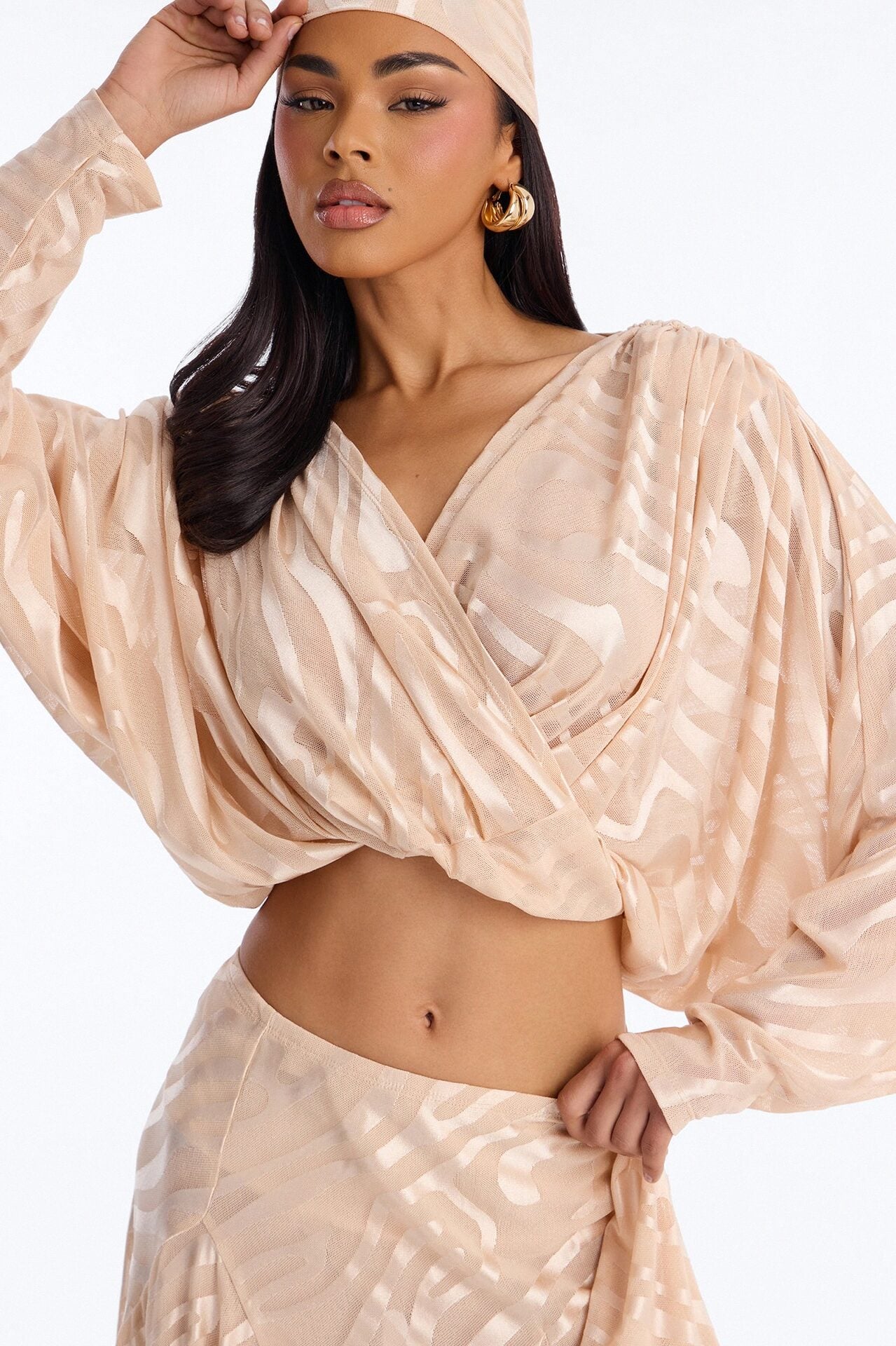 LIANA MESH 4 PIECE SKIRT SET - Nude image 3