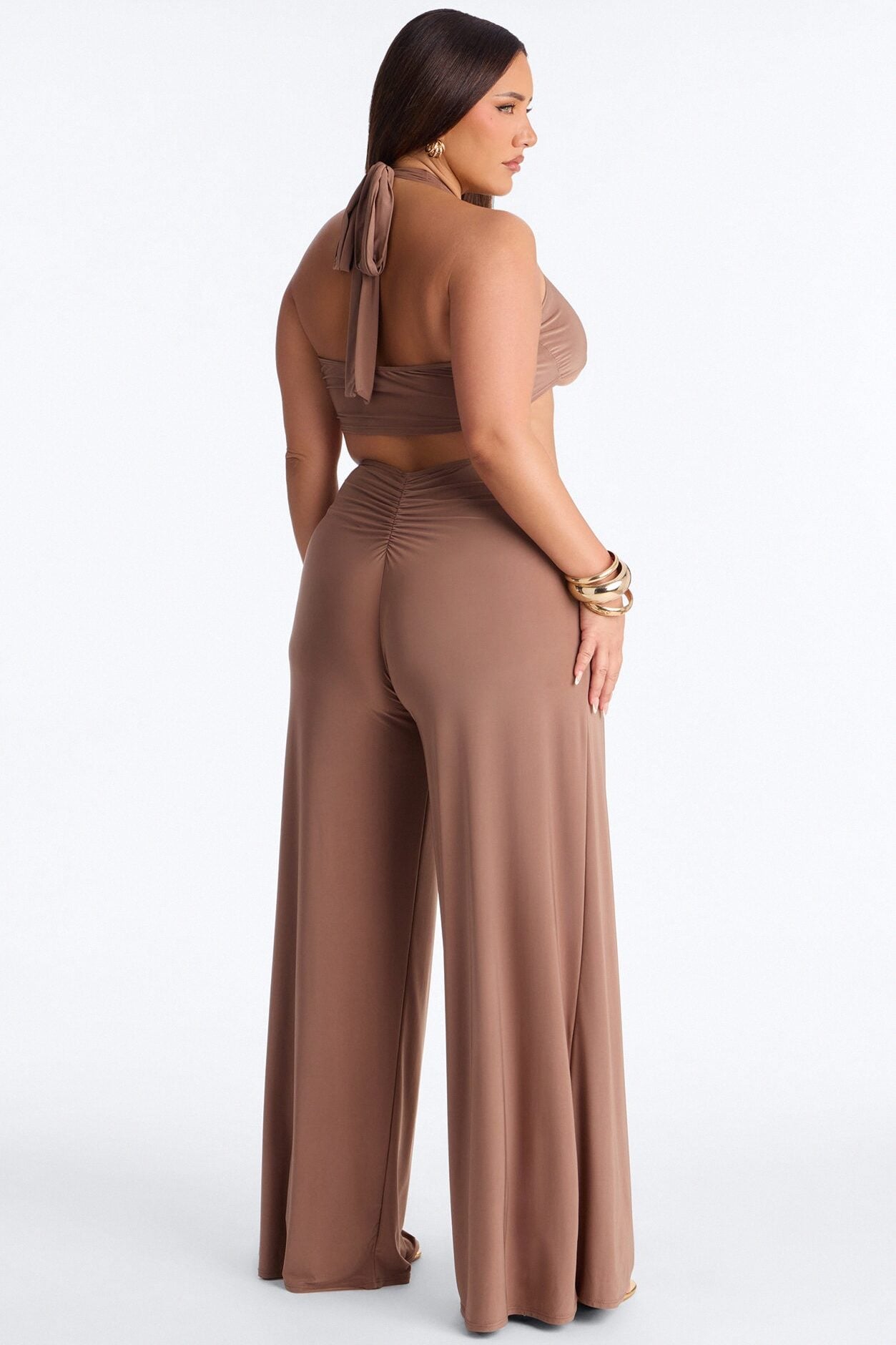 Jessa Cut Out Halter Jumpsuit - Mocha image 7