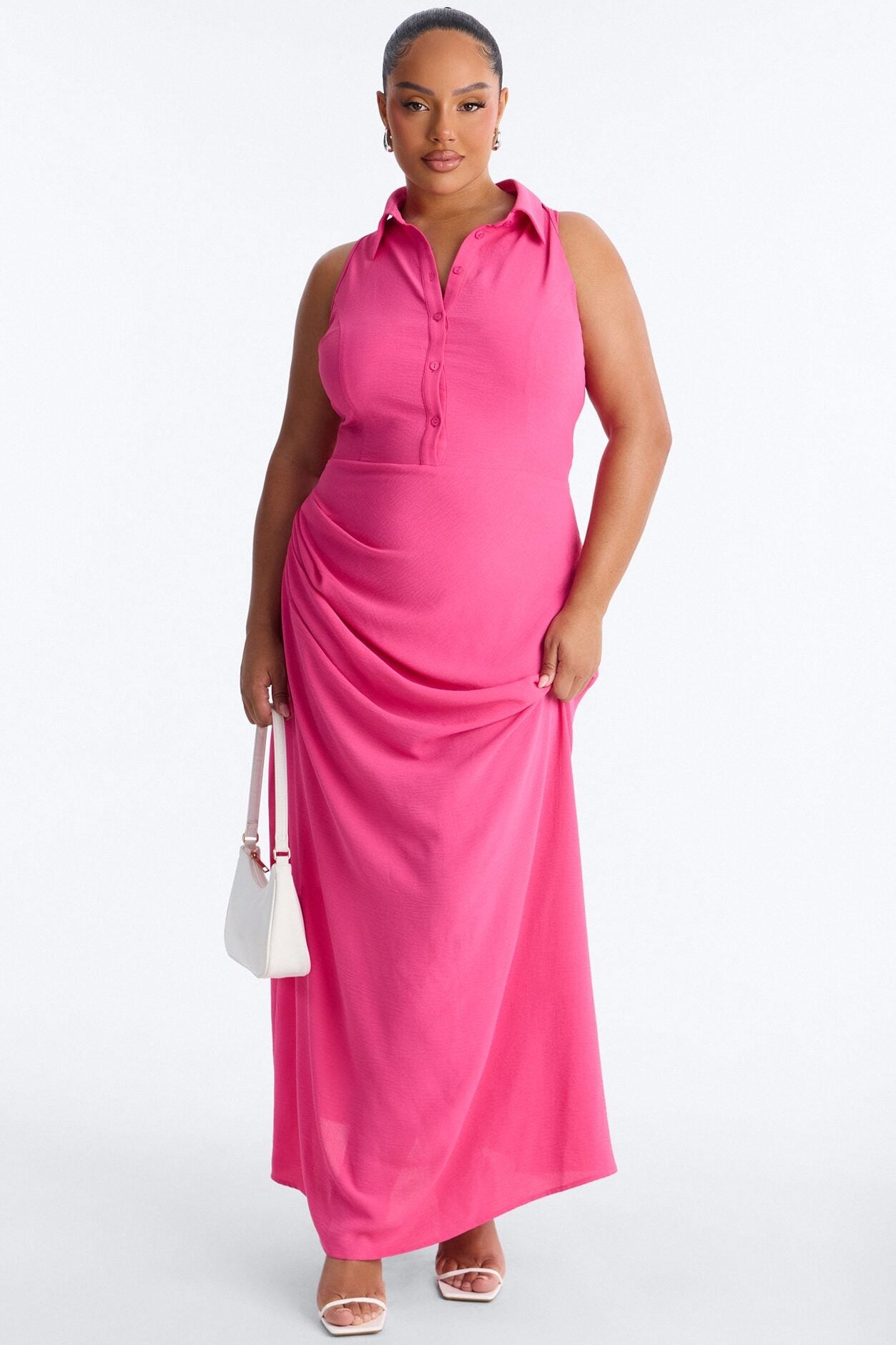 Avery Collared Maxi Dress - Pink image 5
