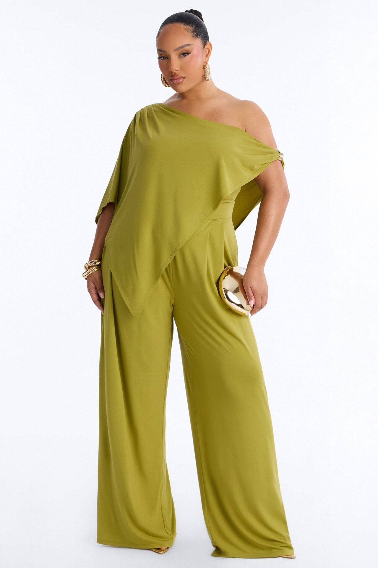 Shanti Asymmetrical Wide Leg Jumpsuit - Green image 5