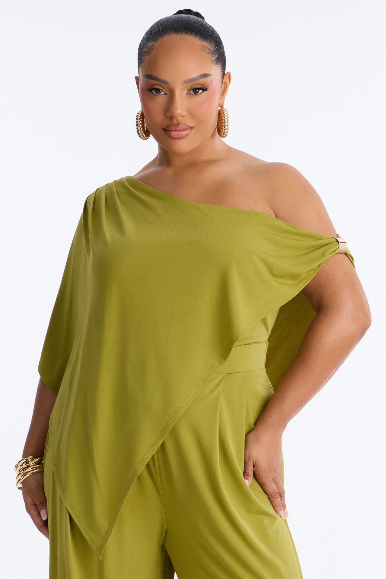 Shanti Asymmetrical Wide Leg Jumpsuit - Green image 6