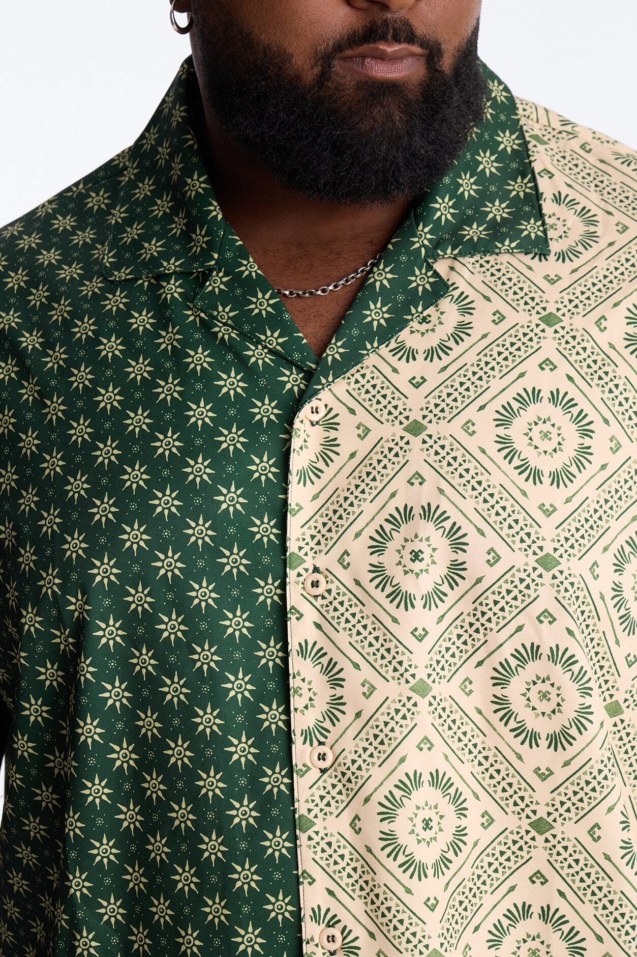 Driftwood Cuban Collar Button Up Shirt - Green image 8