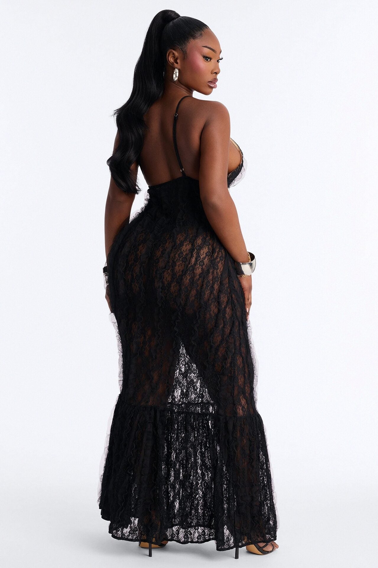 Belinda Lace Maxi Dress - Black image 7