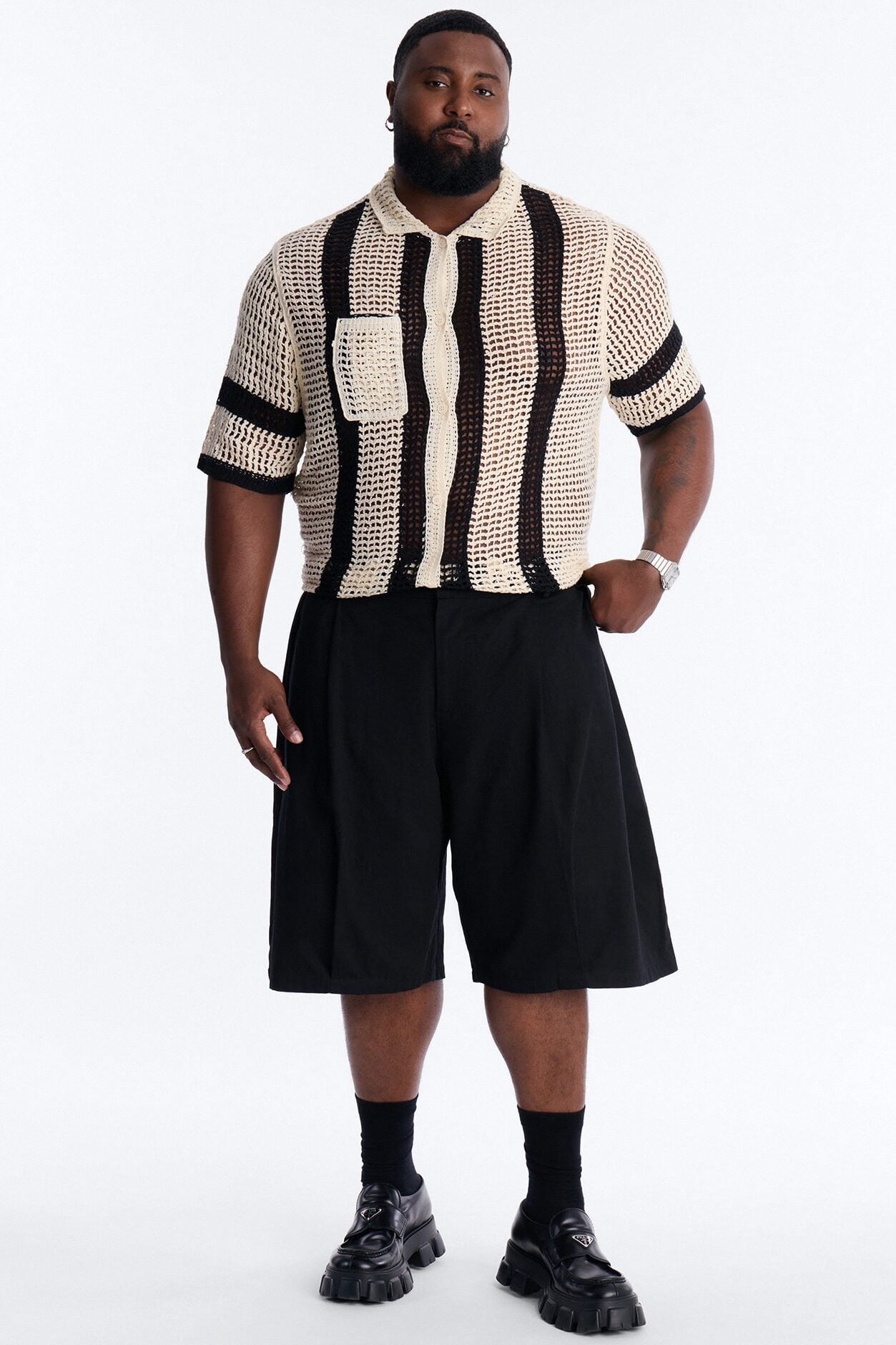 Casa Del Sol Crochet Button Up Shirt - Cream image 6