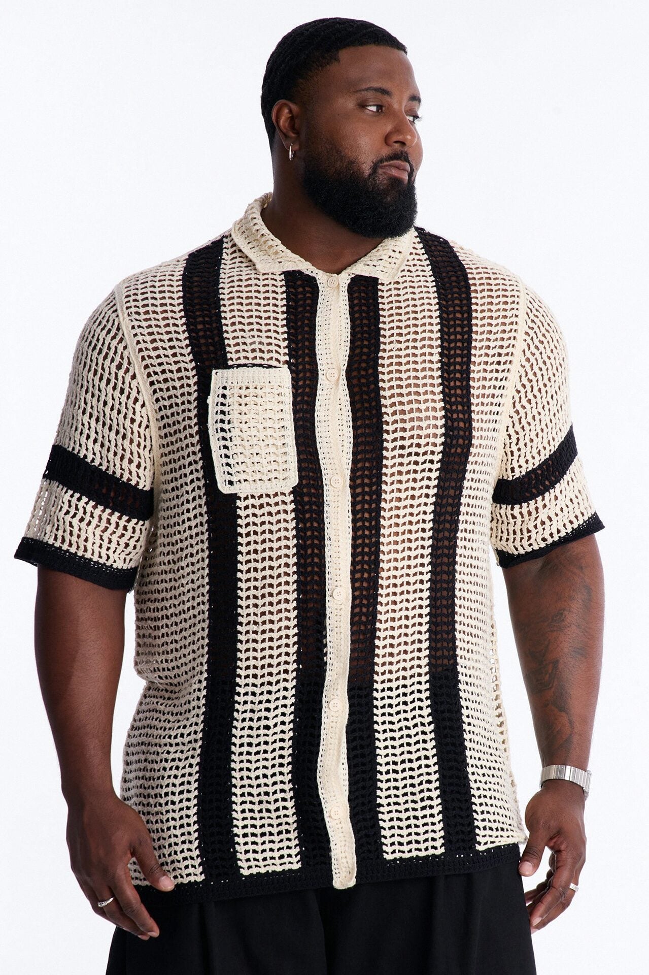 Casa Del Sol Crochet Button Up Shirt - Cream image 5