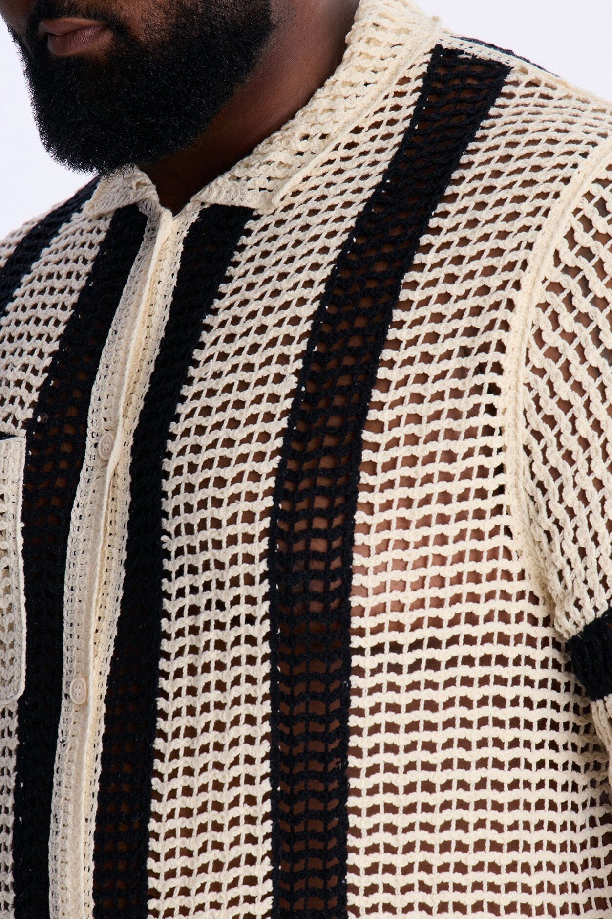 Casa Del Sol Crochet Button Up Shirt - Cream image 7