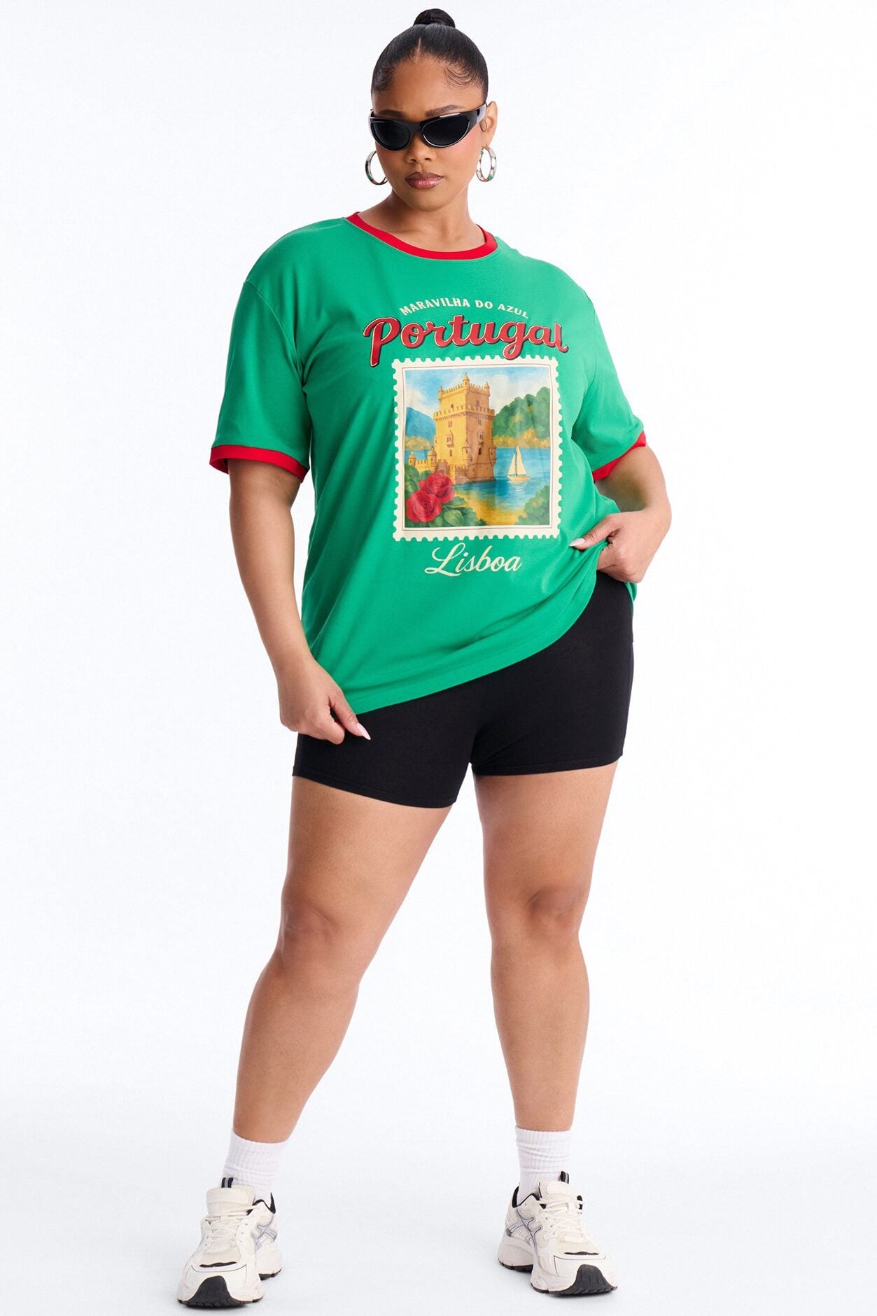 Portugal Oversized Ringer Tee - Green image 6