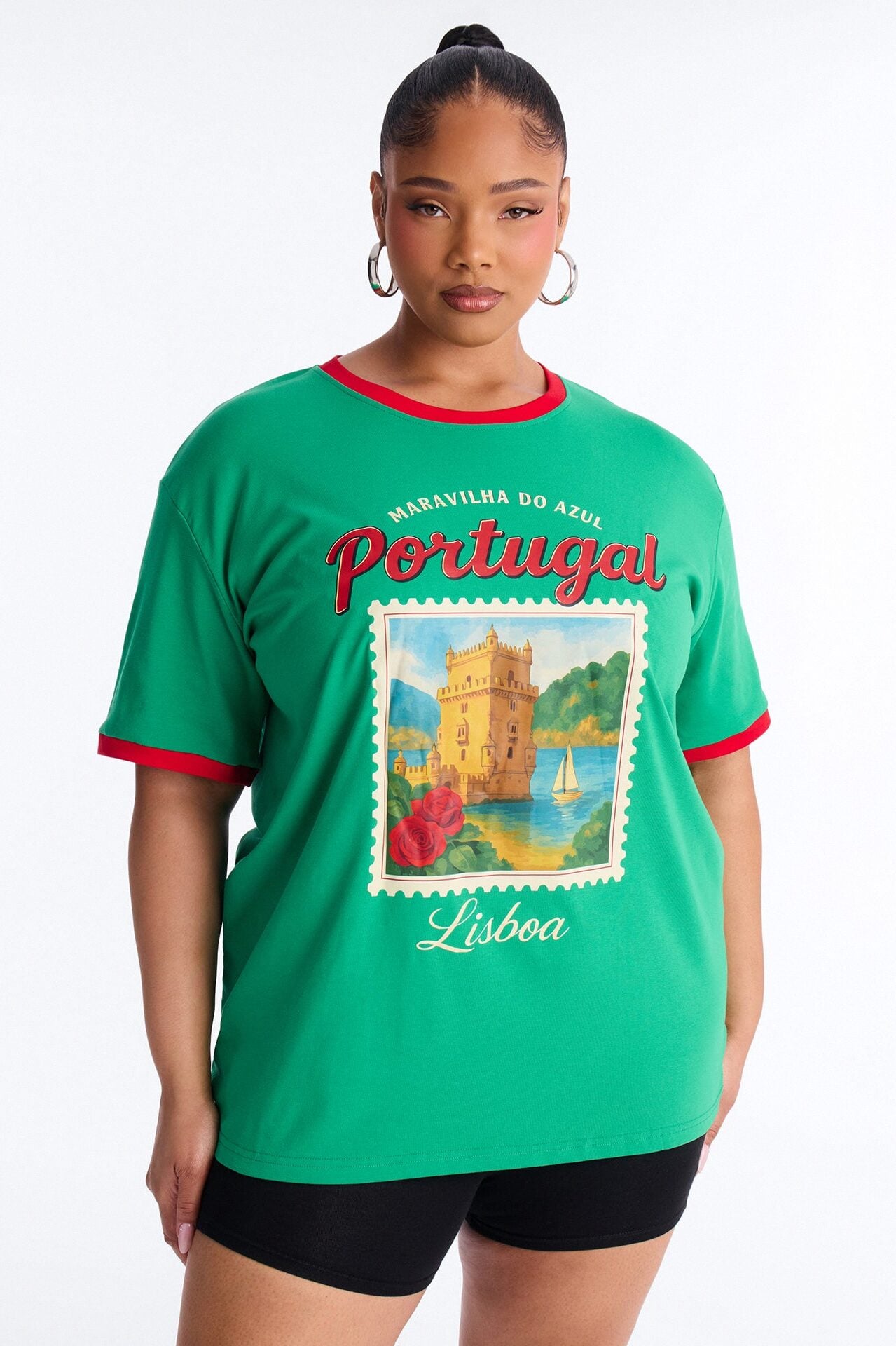 Portugal Oversized Ringer Tee - Green image 5