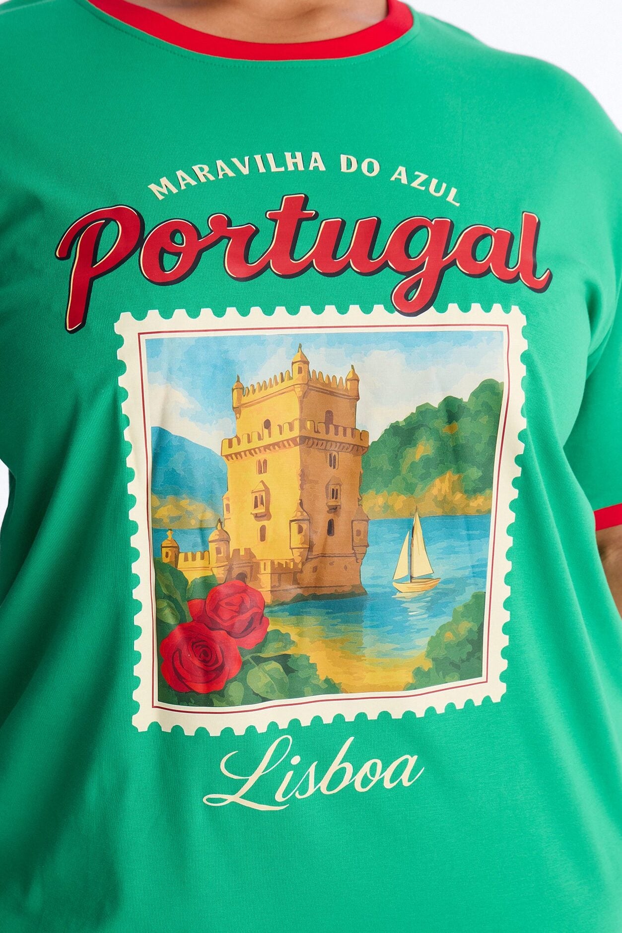 Portugal Oversized Ringer Tee - Green image 7