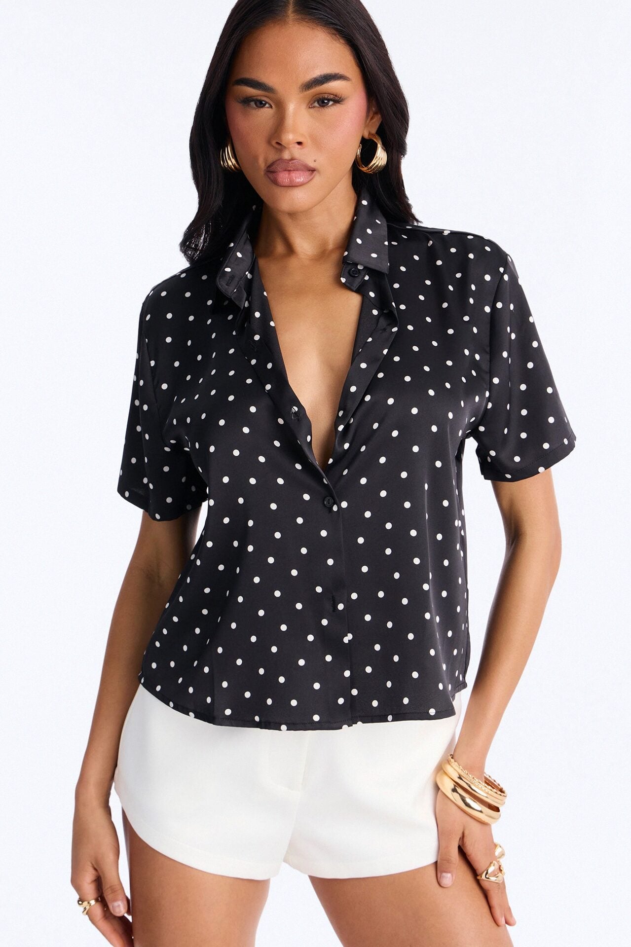Whimsy Polka Dot Shirt - Black/combo image 1