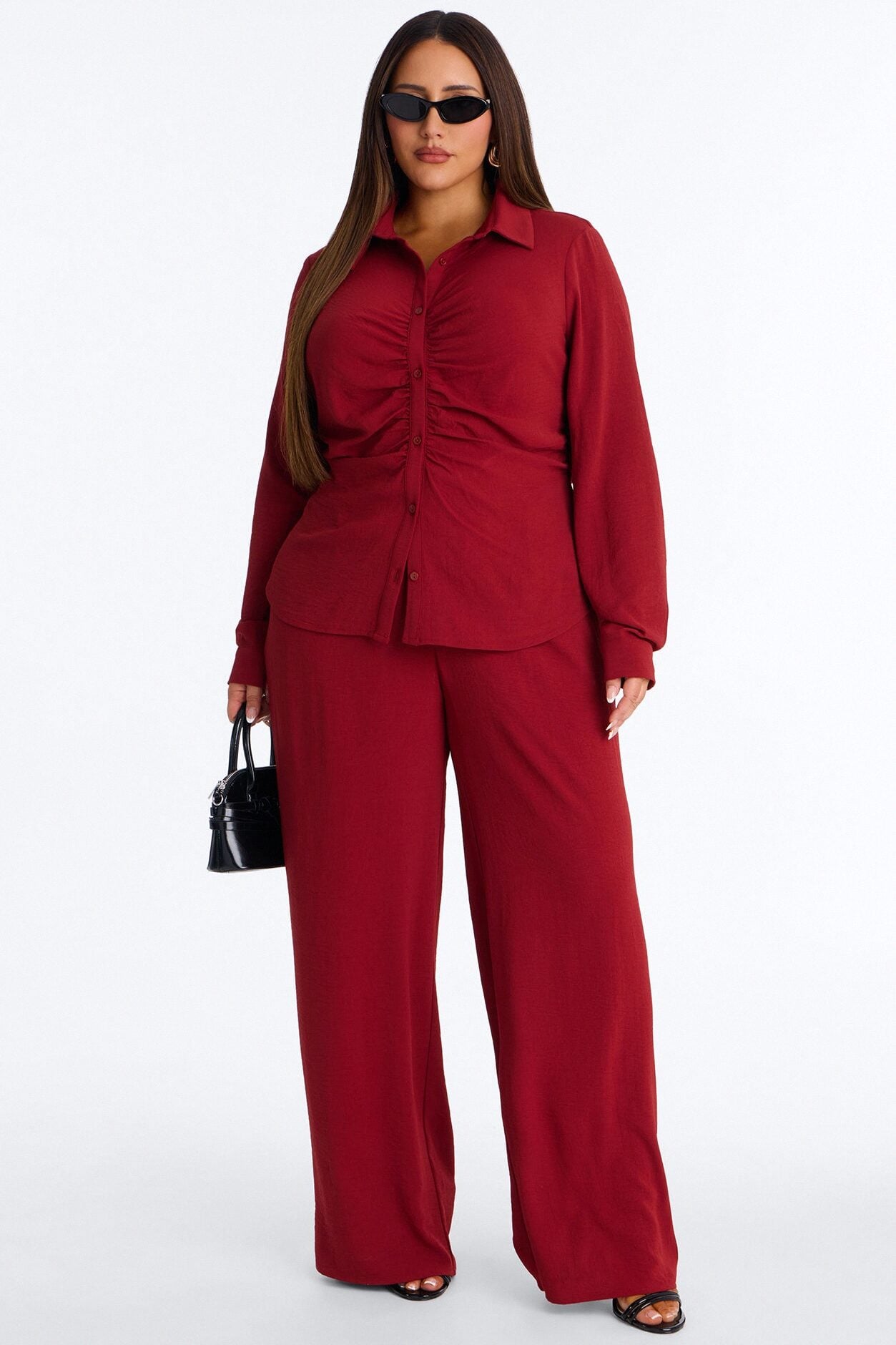 Makenzie Ruched Pant Set - Rust image 4
