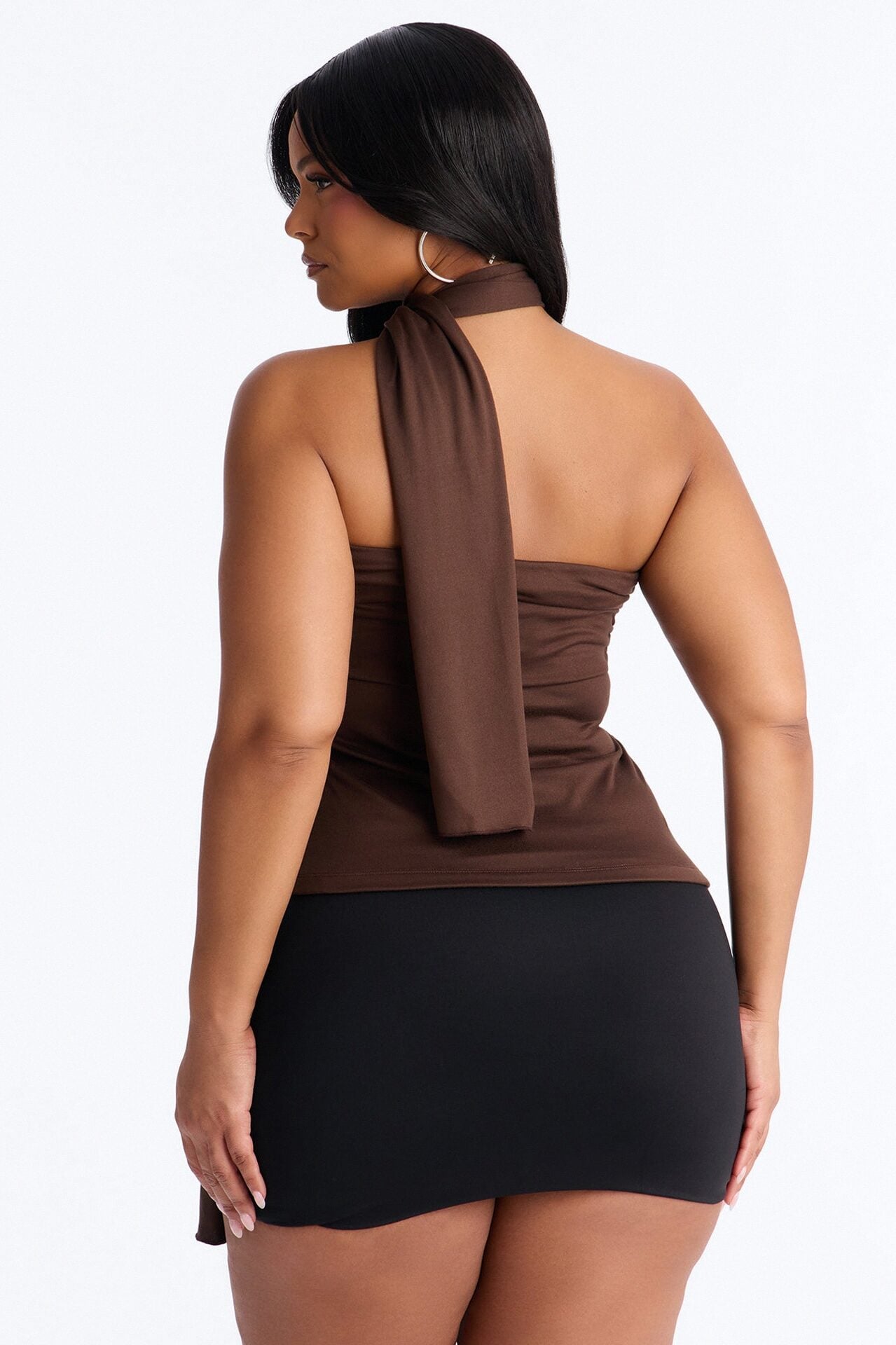 Downtown Elegance Tube Top & Scarf 2 Piece Set - Brown image 8