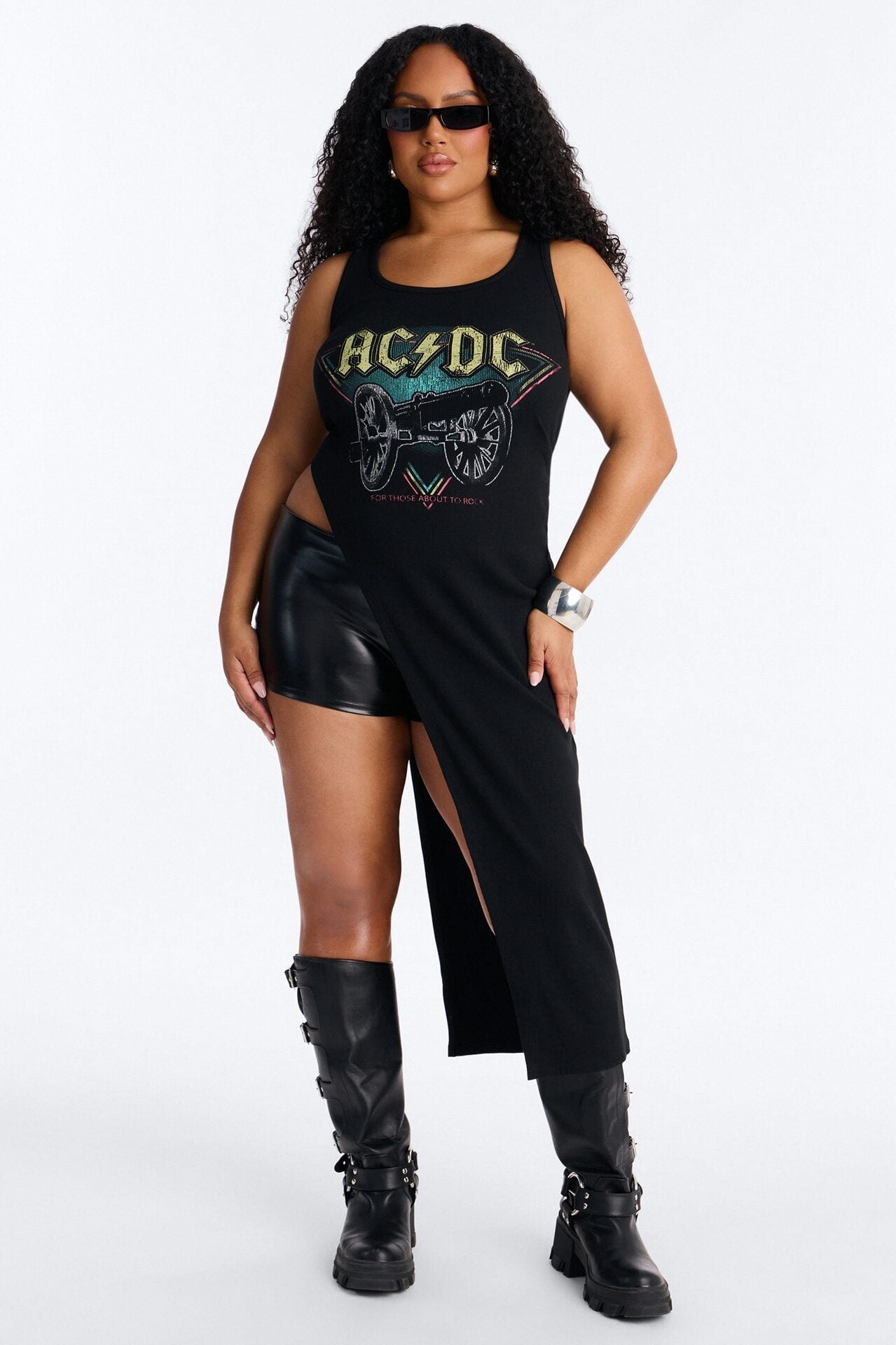 ACDC Long Asymmetrical Tank - Black image 5
