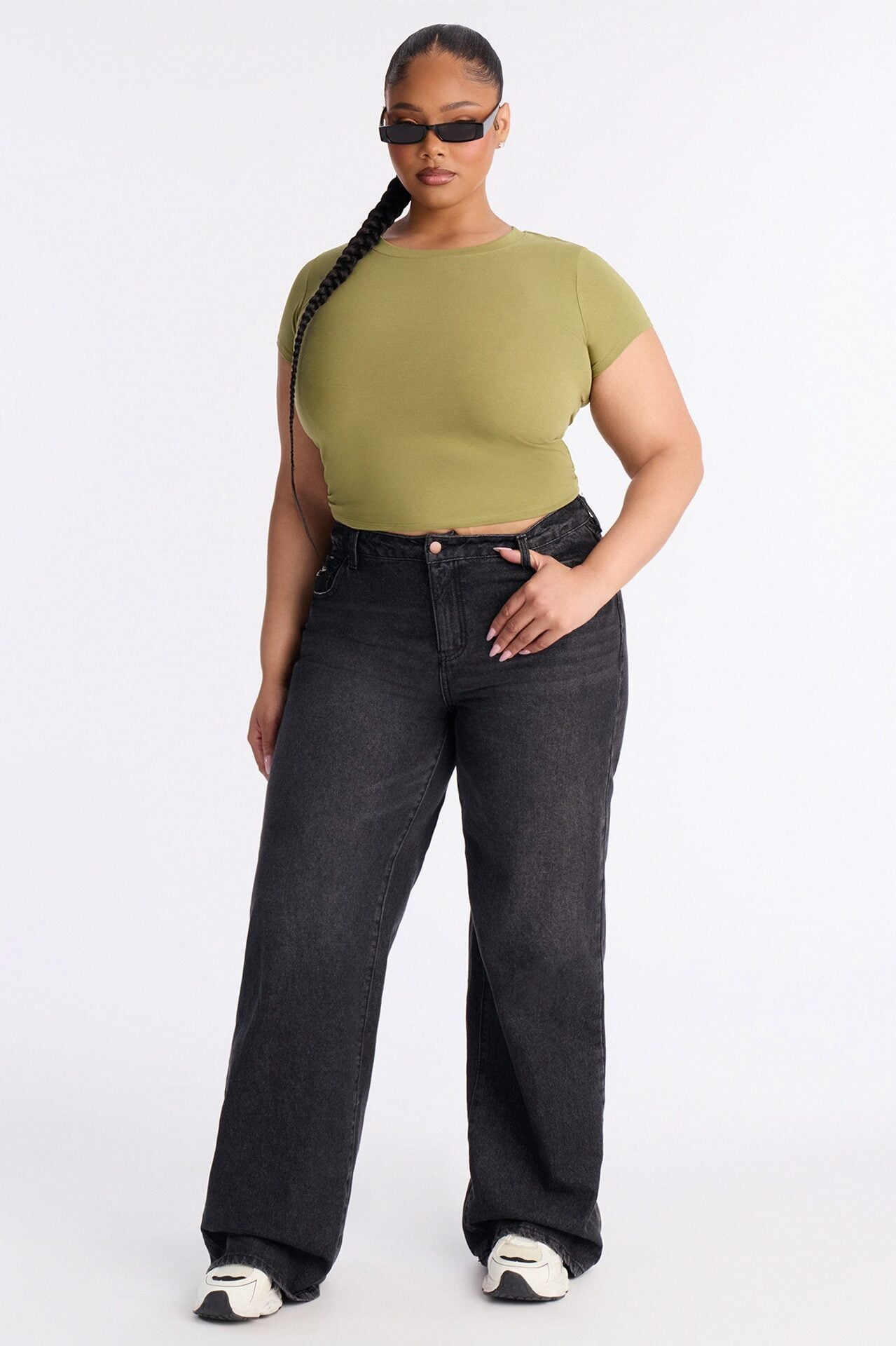 Alyssa Crew Neck Top - Olive image 6