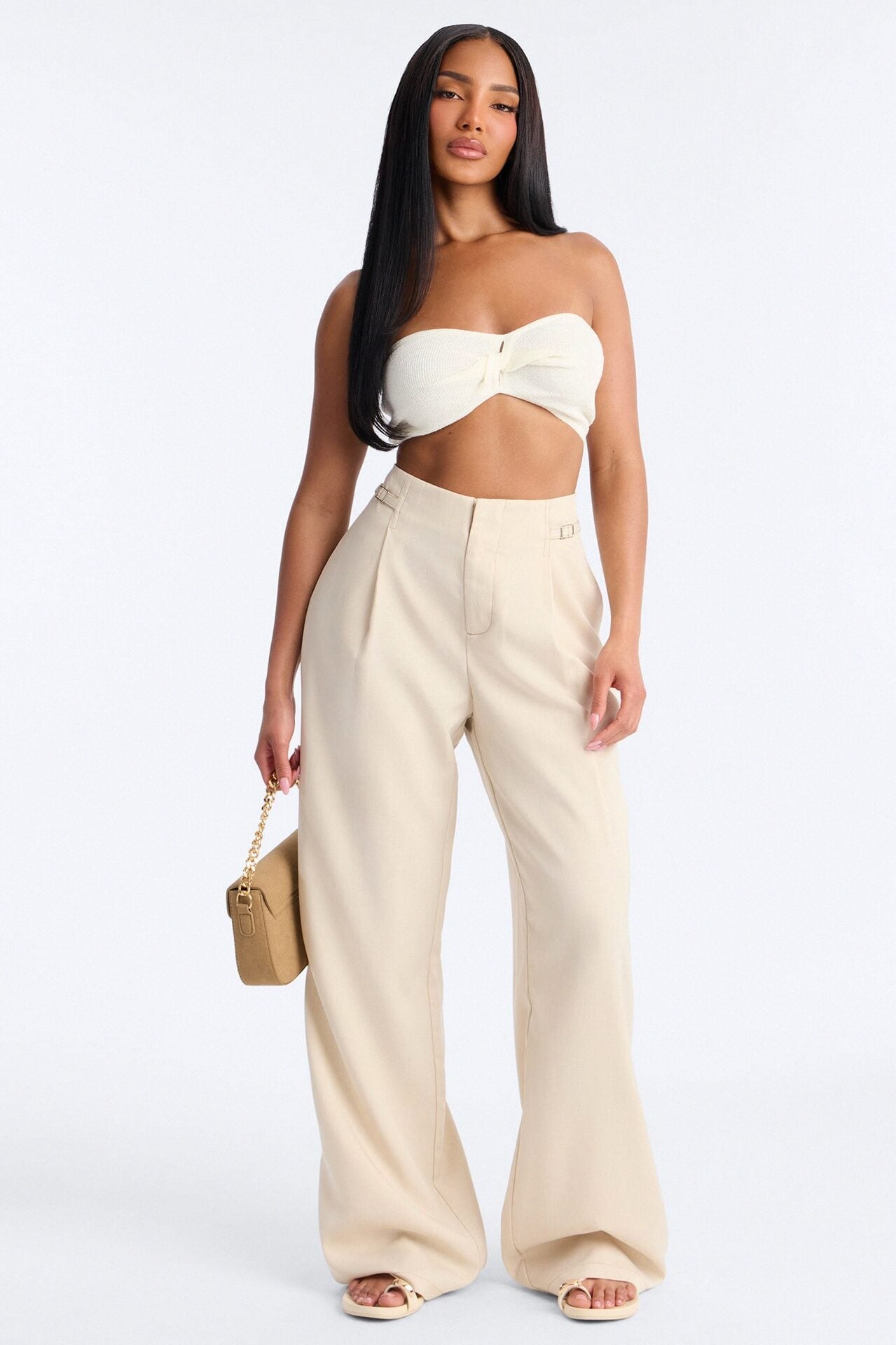 Angela High Rise Trouser Pant 33″ - Stone image 5