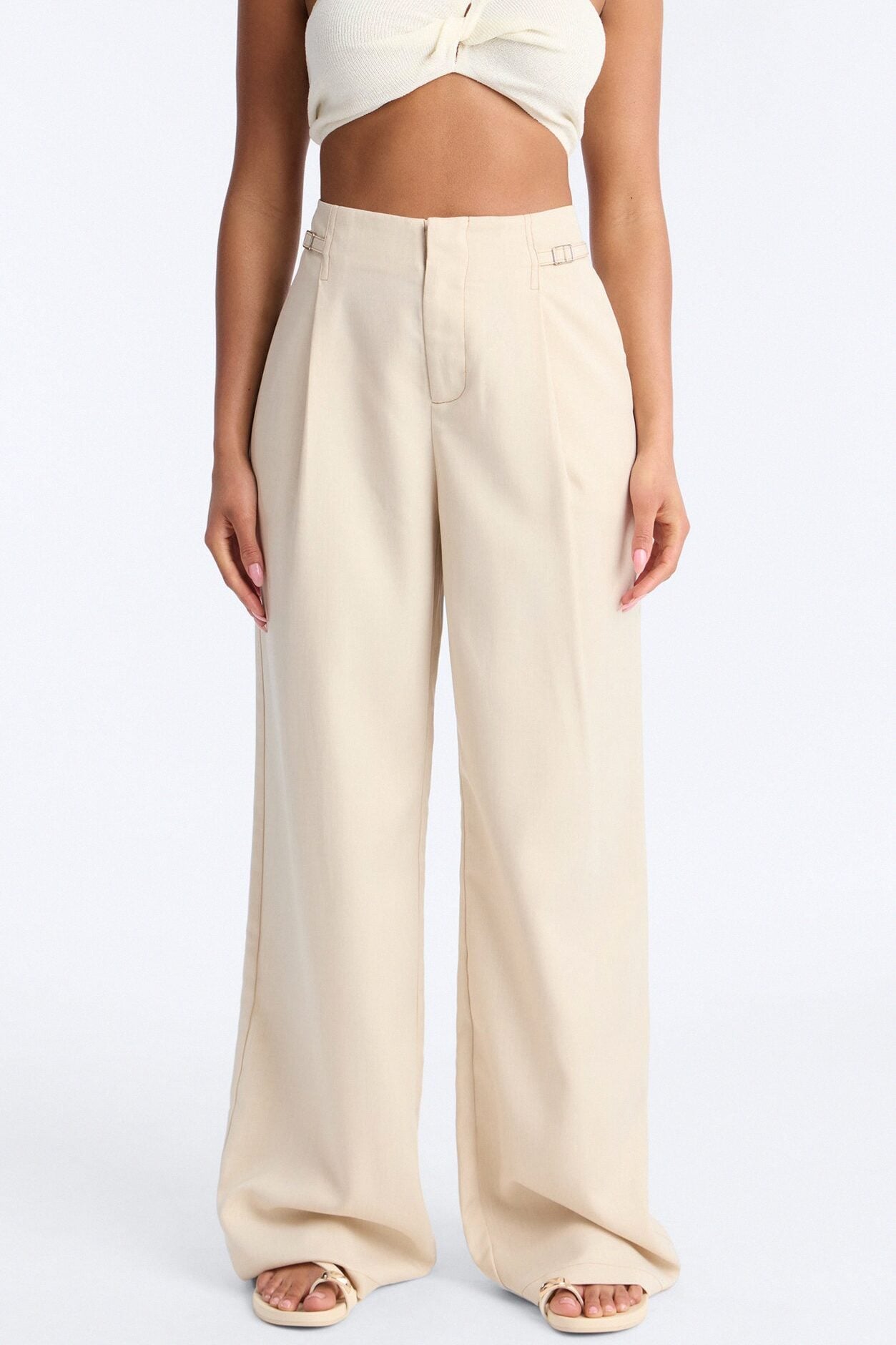 Angela High Rise Trouser Pant 33″ - Stone image 6
