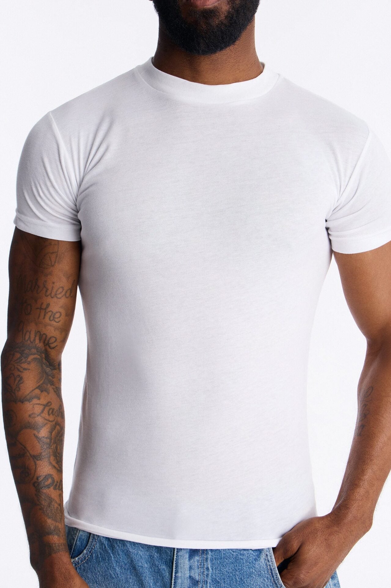 Classic Muscle Fit Tee - White image 3