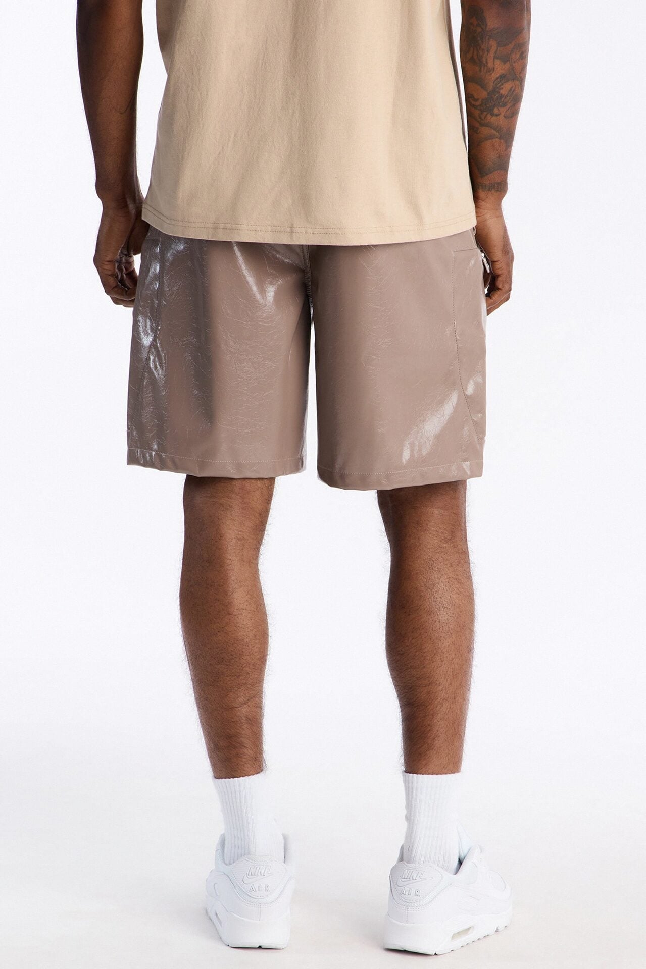 Relaxed Concordia Faux Leather Short - Brown image 5
