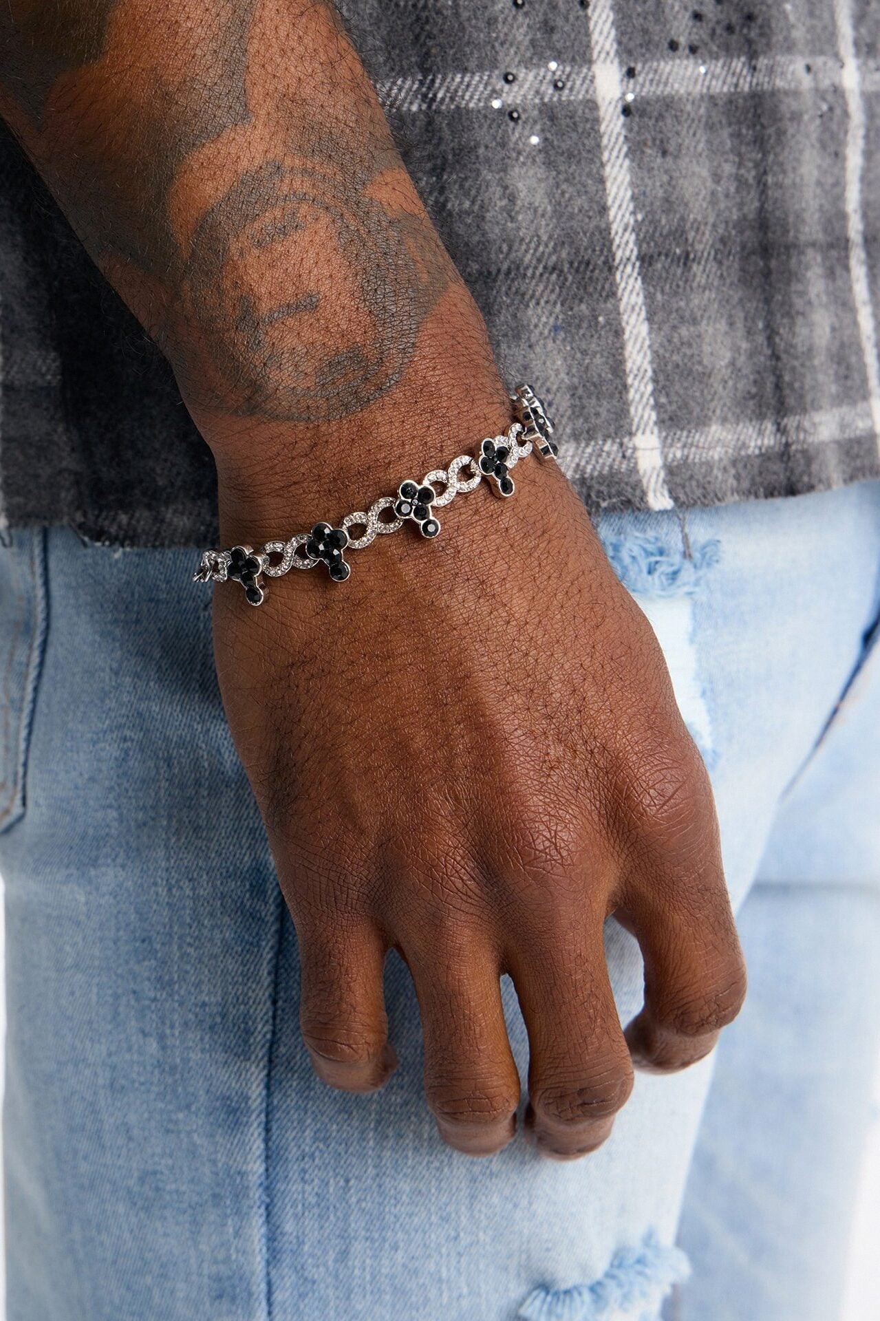 Eternal Midnight Cross Bracelet - Silver image 2