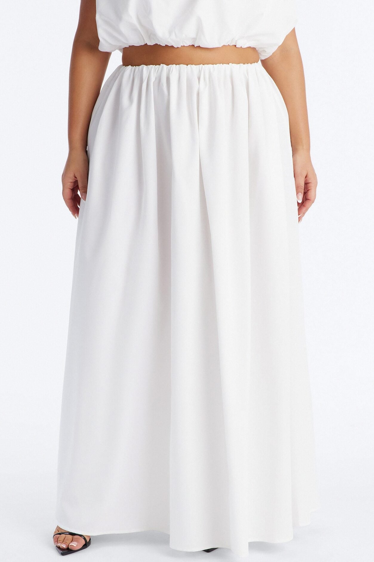 Willow Poplin Maxi Skirt - White image 5
