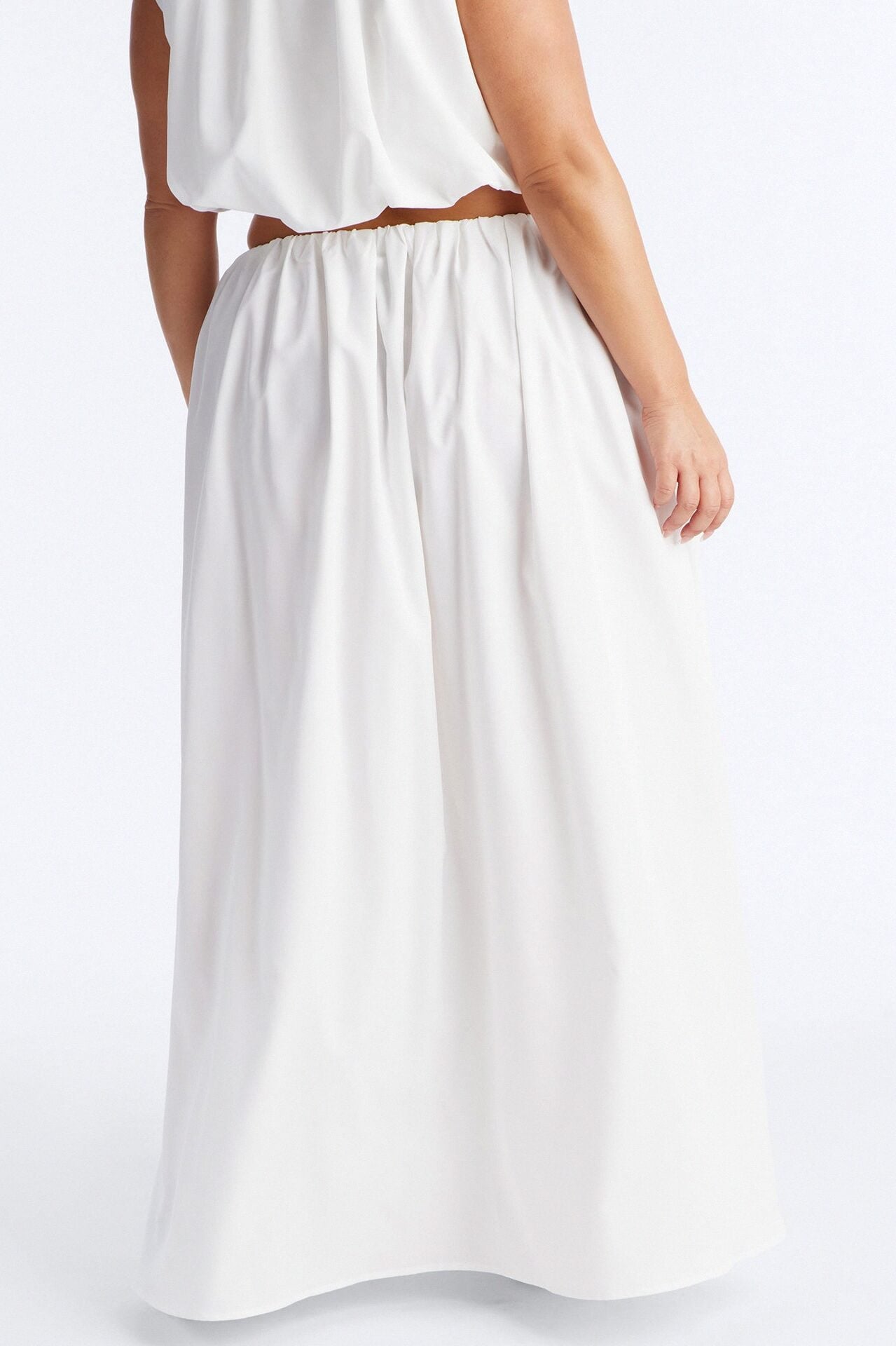 Willow Poplin Maxi Skirt - White image 6