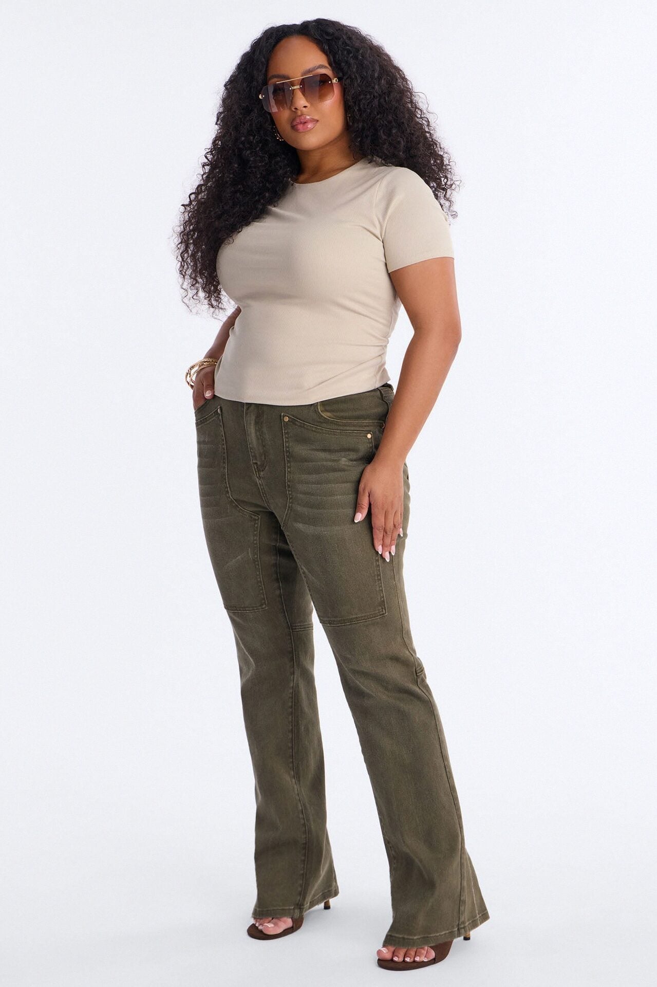 Chloe Crew Neck Short Sleeve Tee - Stone image 5
