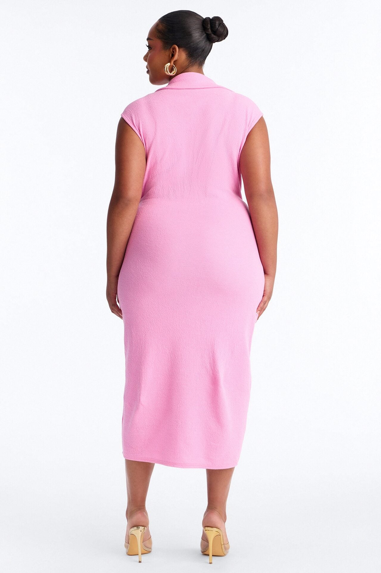 Edith Button Up Sweater Midi Dress - Pink image 8