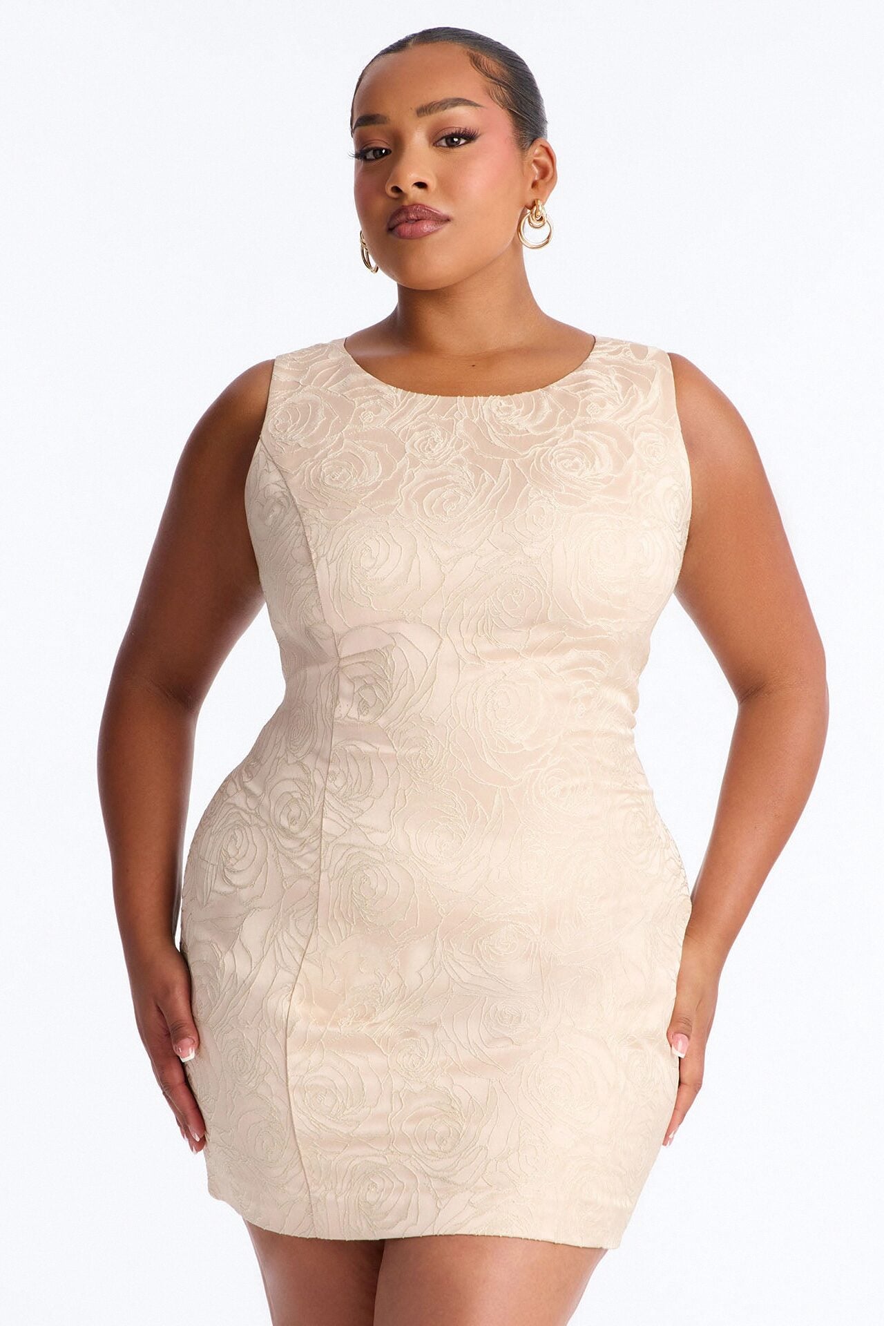 Erin Metallic Floral Jacquard Mini Dress - Pink image 5