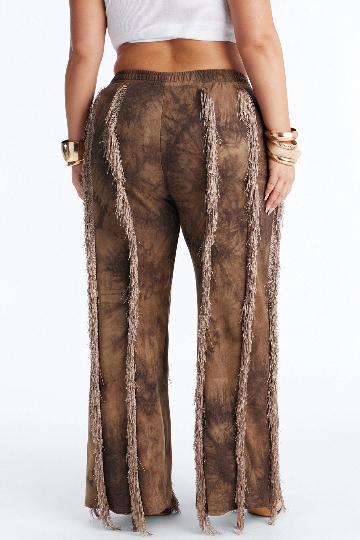 Show Me Something Fringe Wide Leg Pant 33″ - Brown image 8