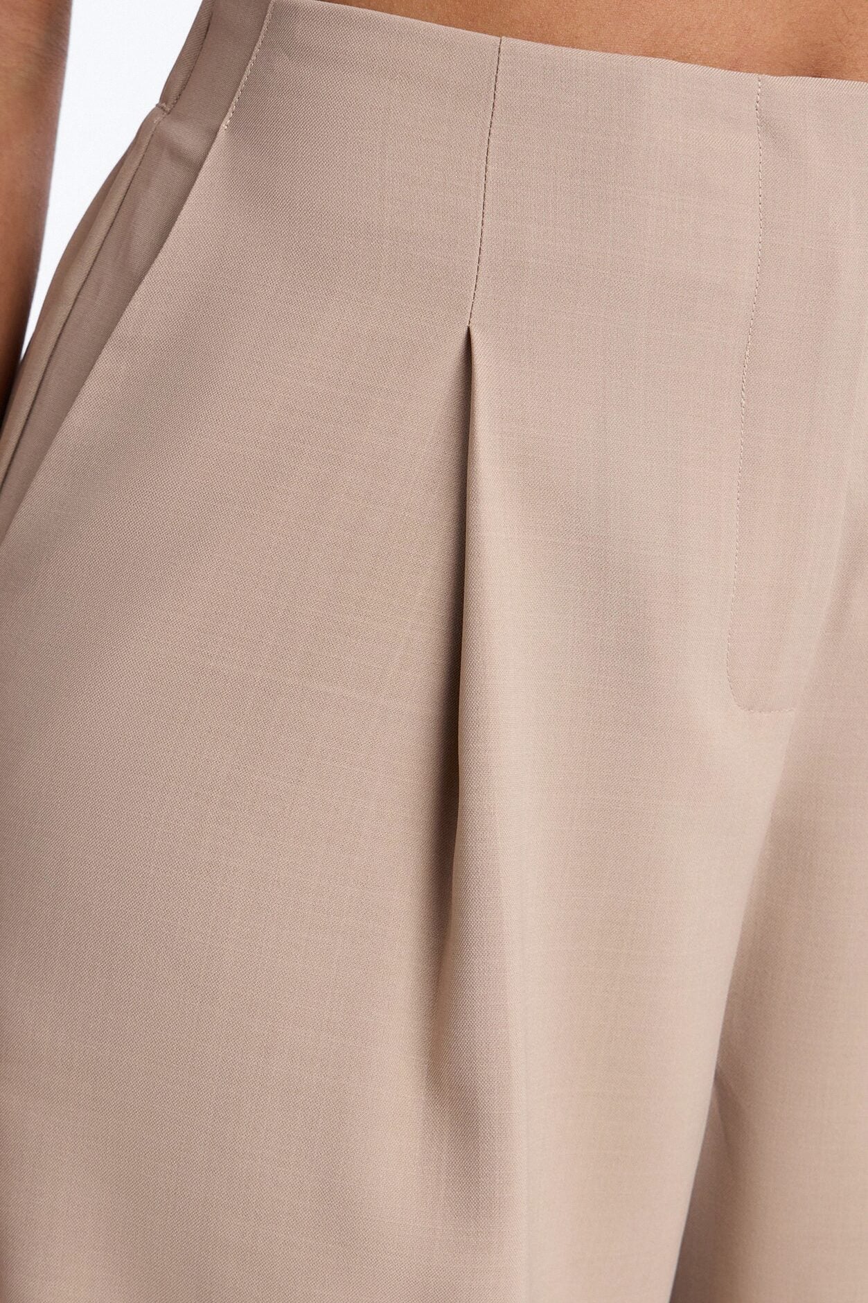 Zamara High Rise Clean Waistband Trouser Pant 33″ - Taupe image 3