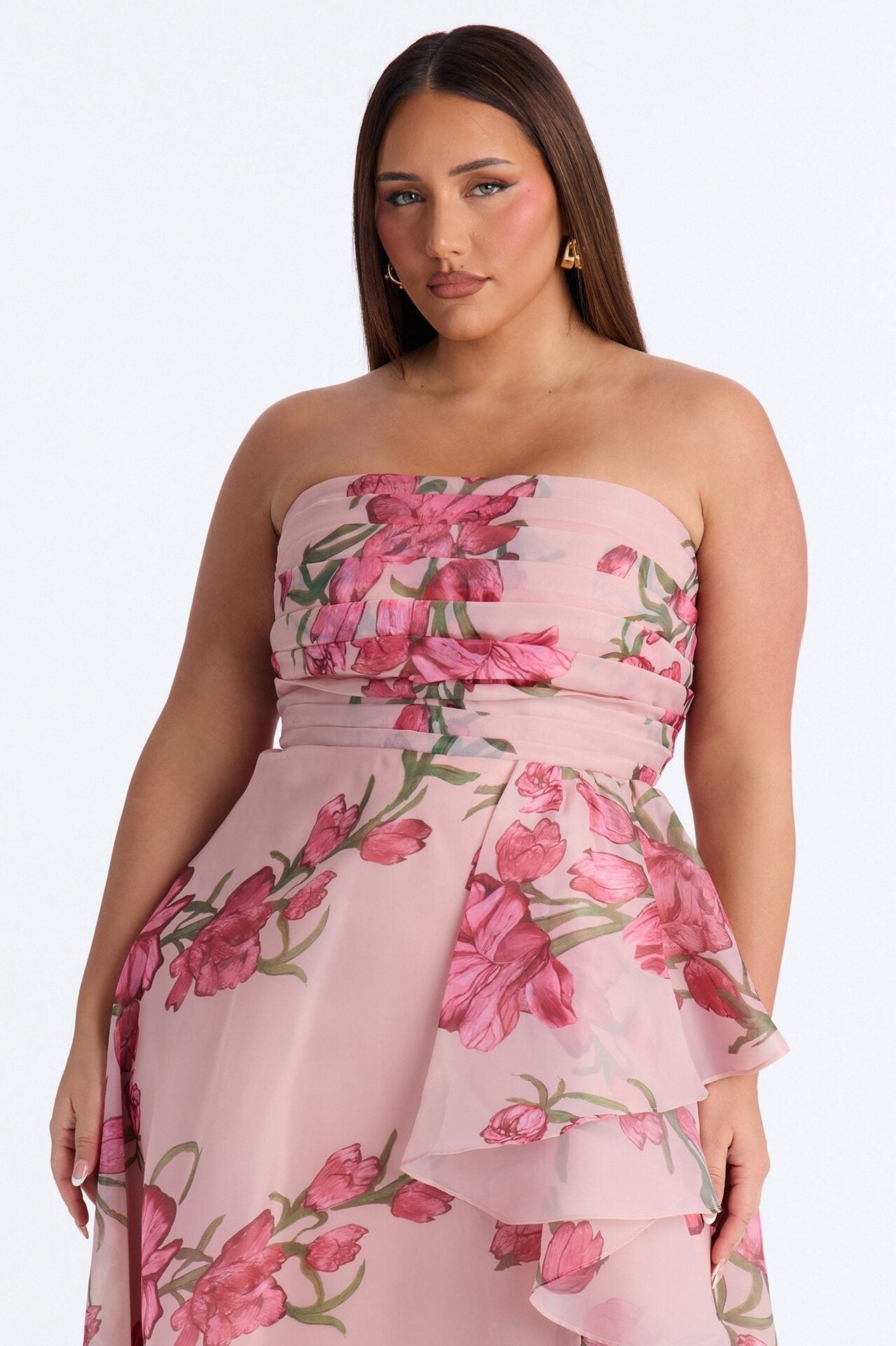 Kinsley Ruffle Floral Gown - Pink image 6