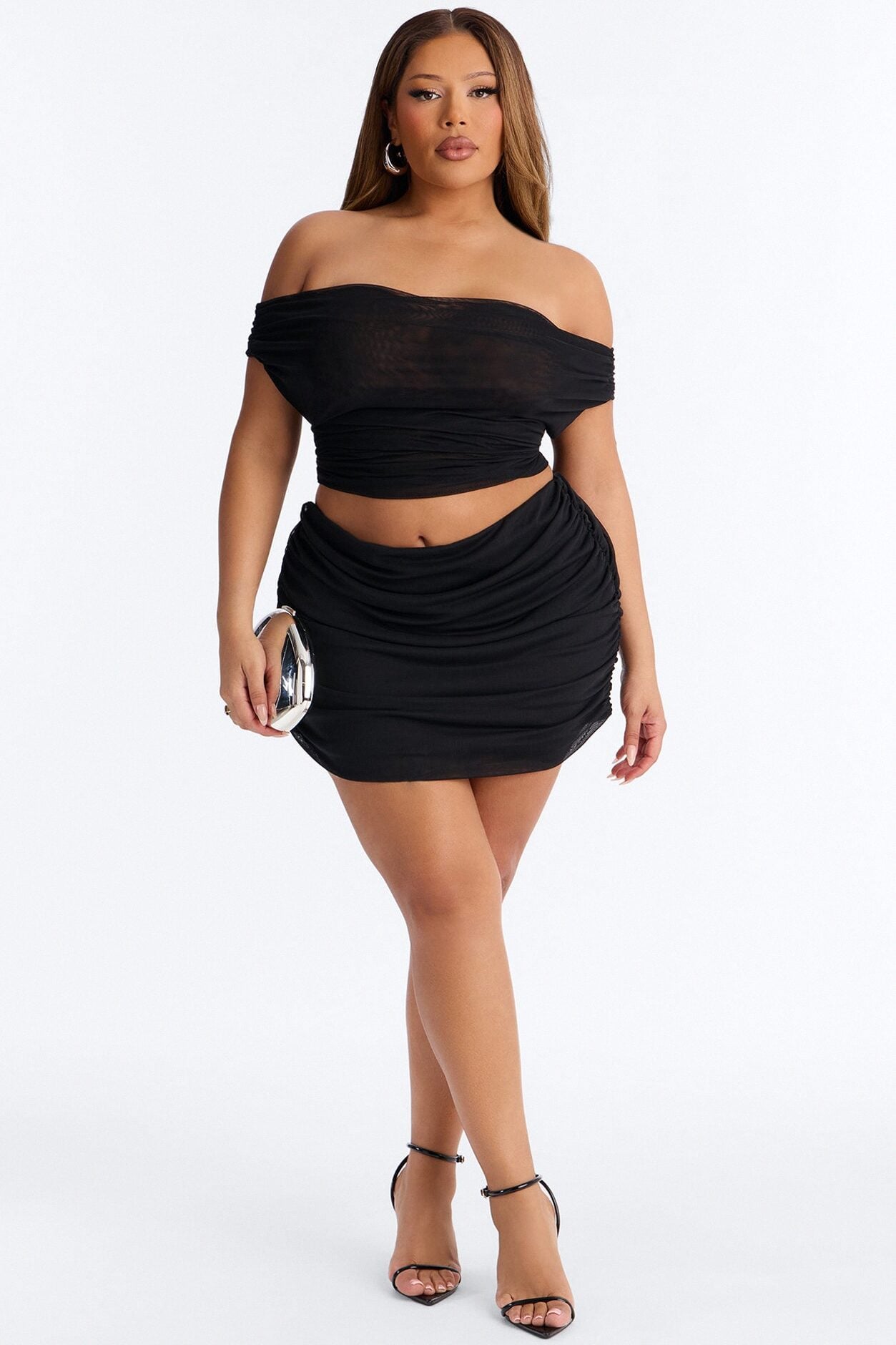Off Limits Mesh Off Shoulder Backless Top - Black image 5
