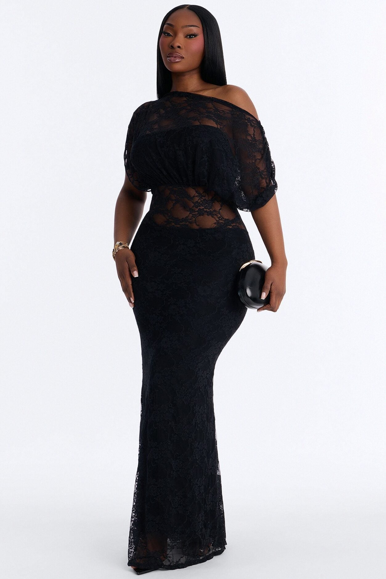 Got Me Wondering Lace Maxi Dress - Black image 1