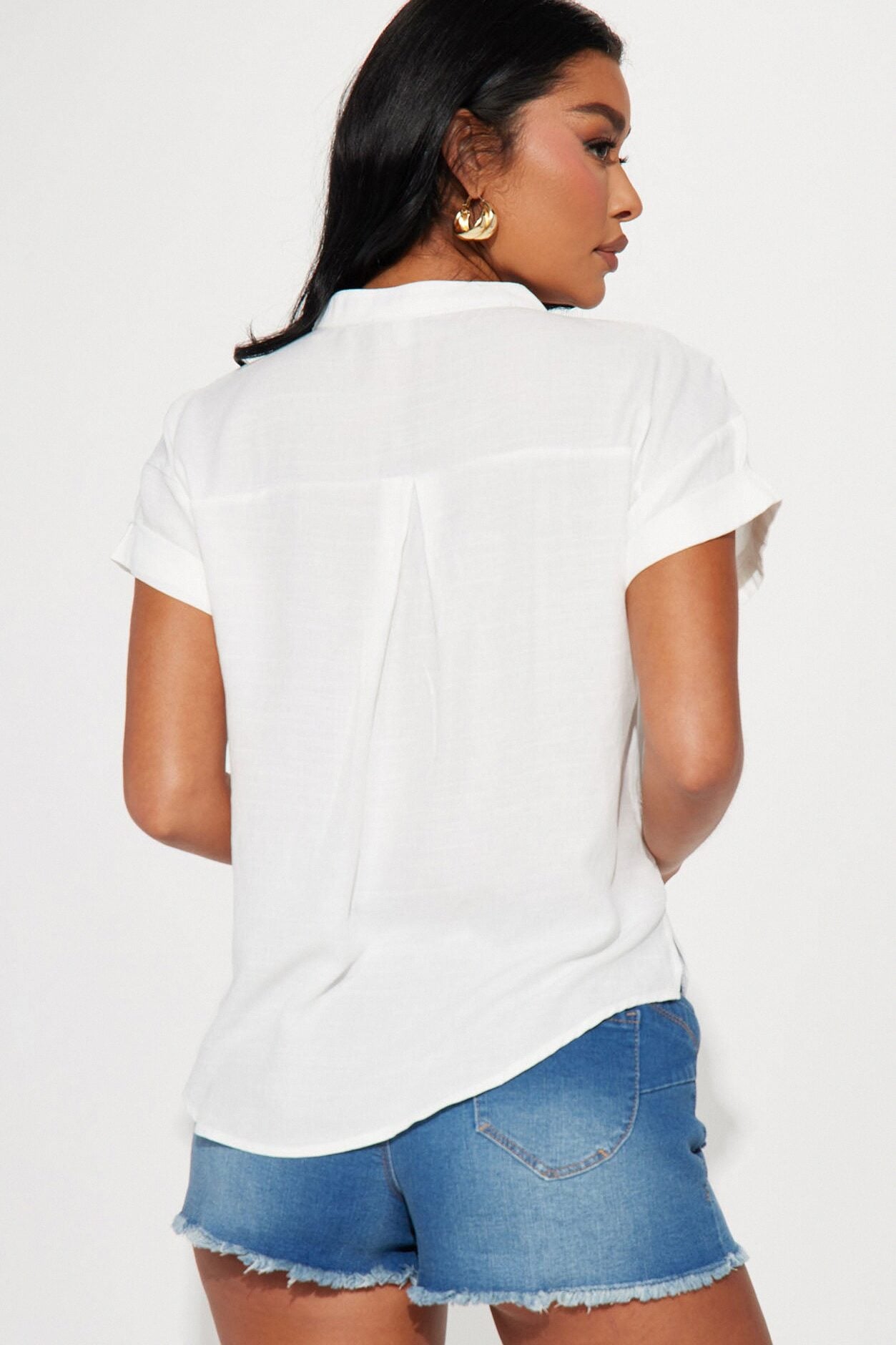 Always Carried Away Linen Top - Off White image 3