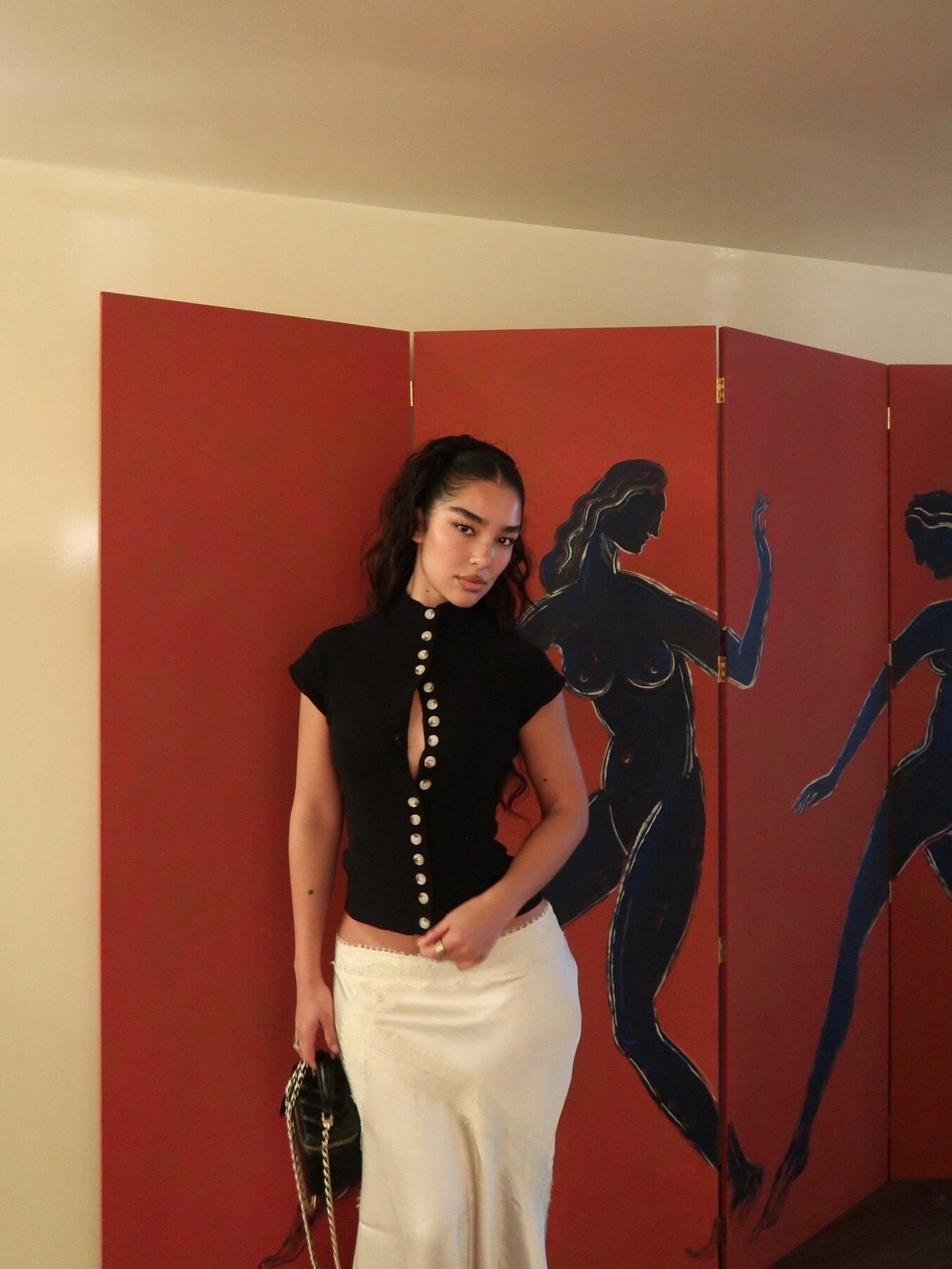 In A Daydream Mock Neck Cardigan Top - Black image 5