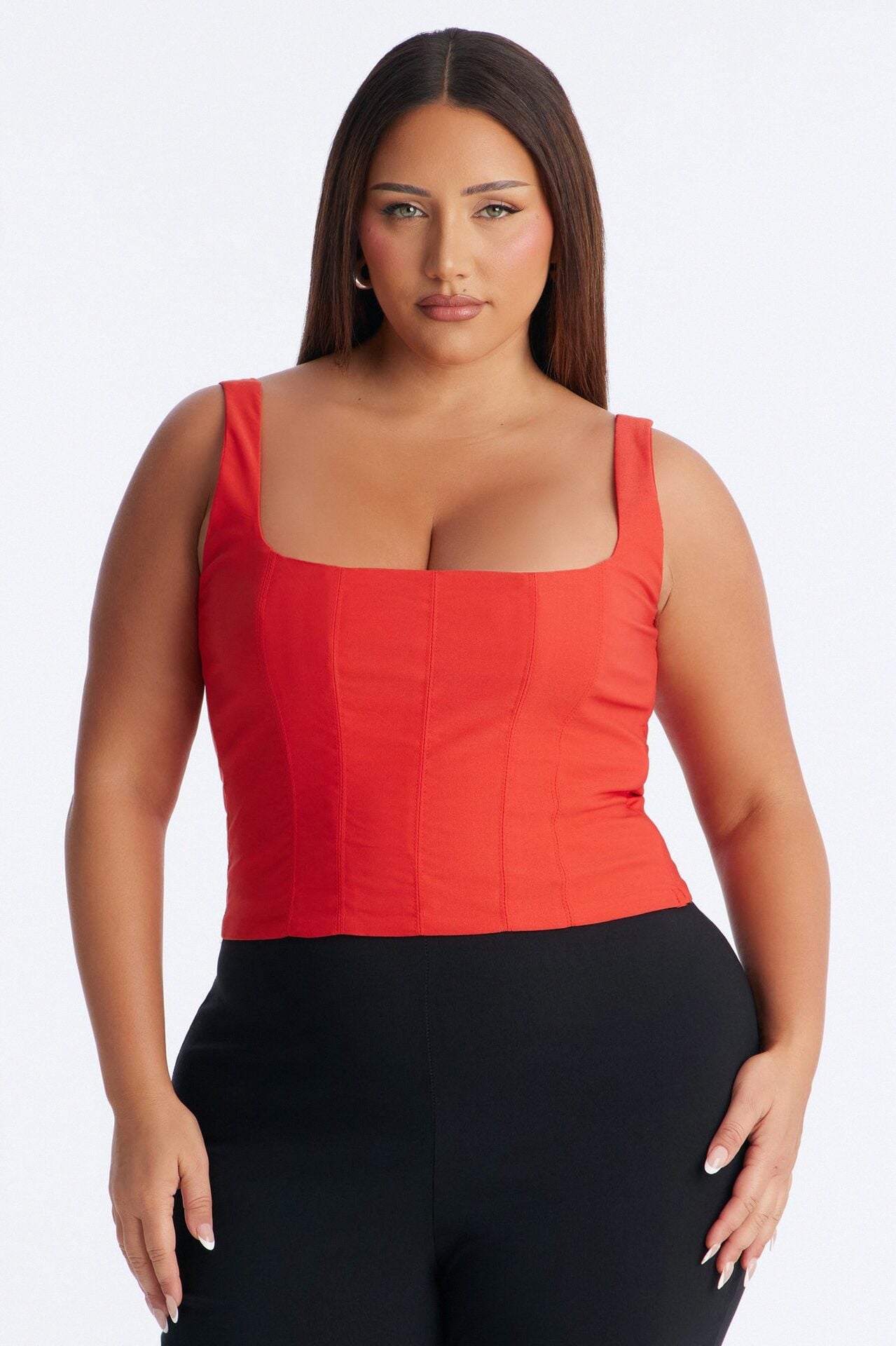 Classic Babe Smocked Tank Top - Red image 4