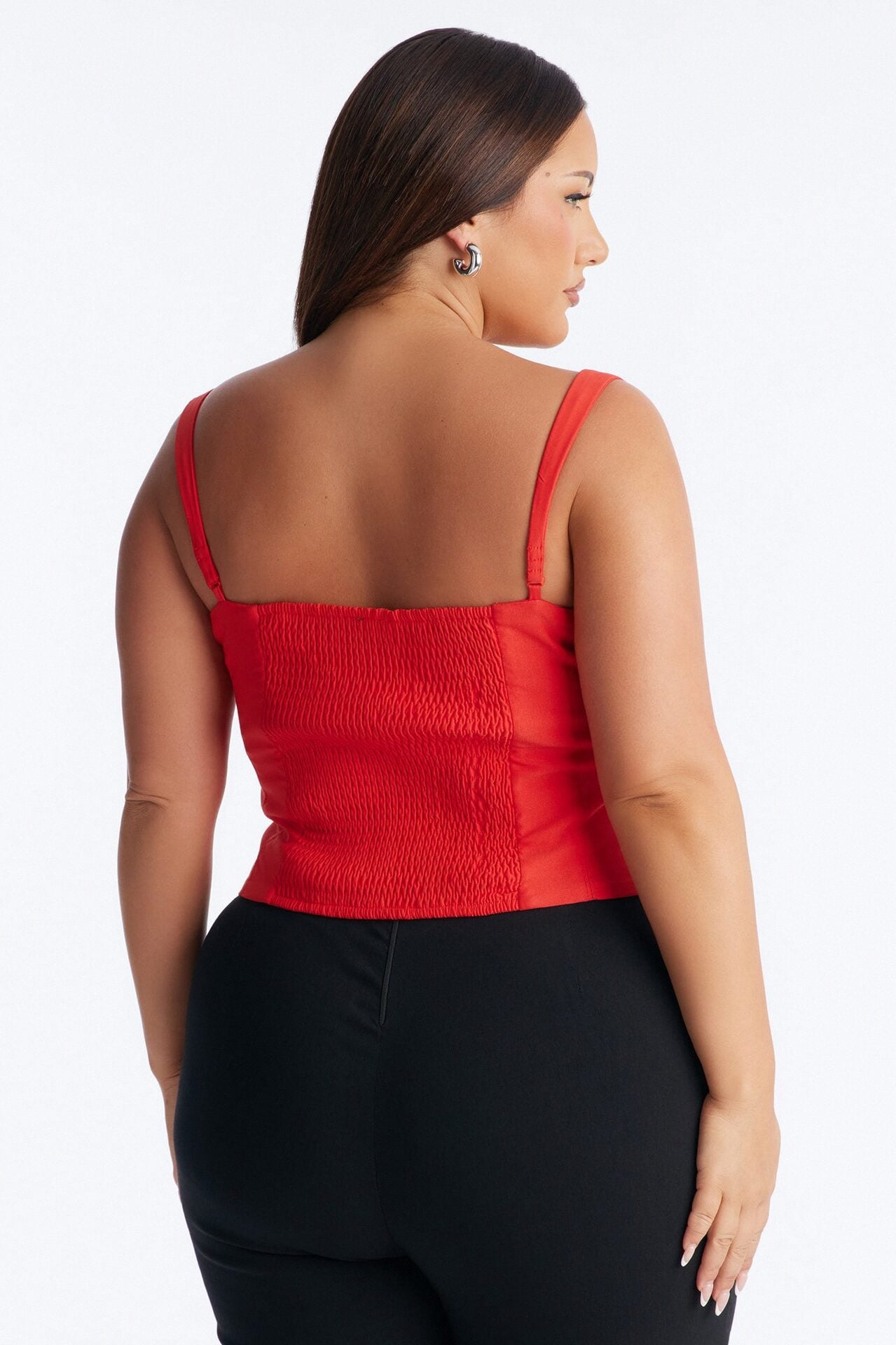 Classic Babe Smocked Tank Top - Red image 6