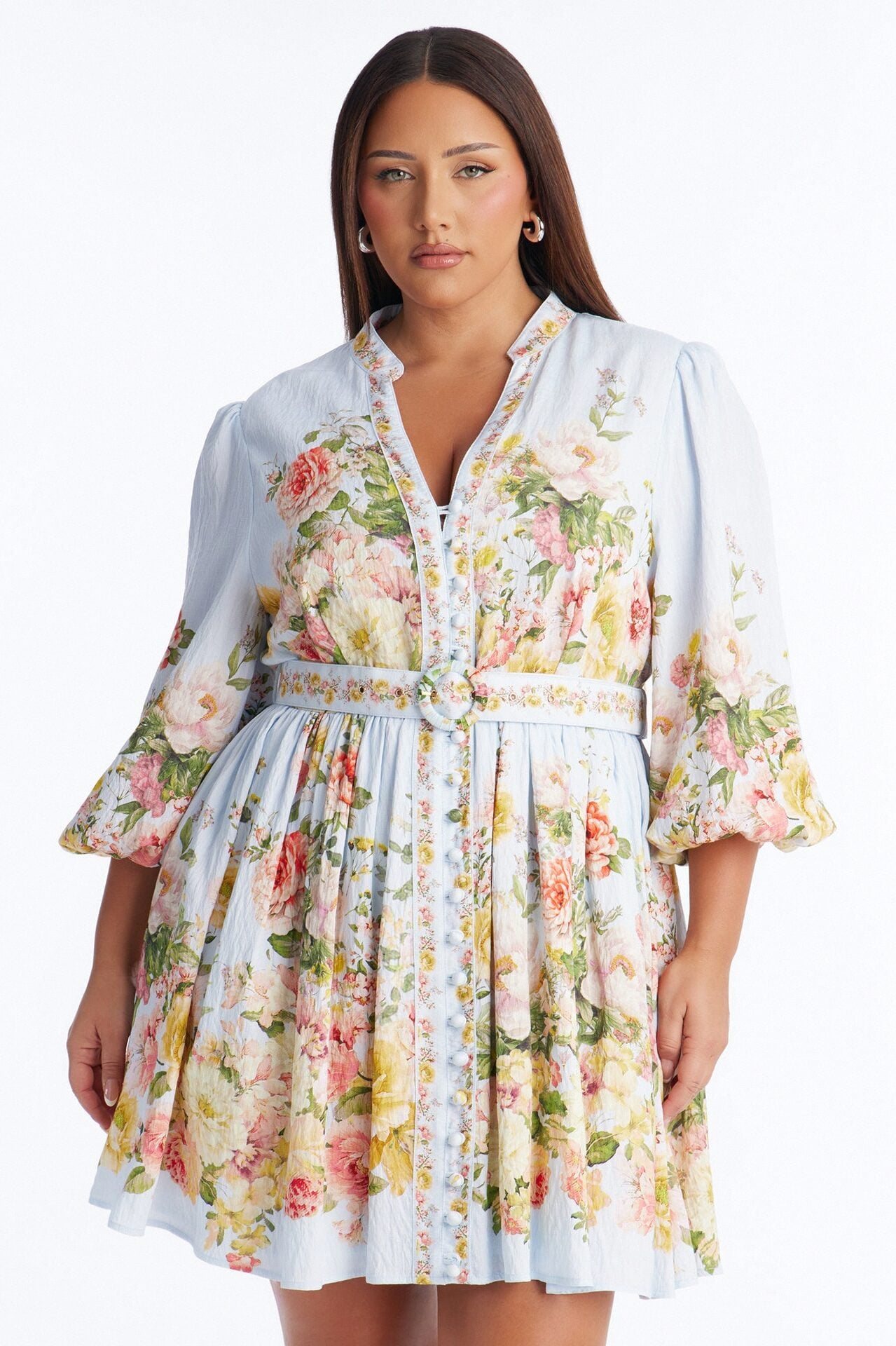 Blair Belted Rayon Mini Dress - Blue image 6