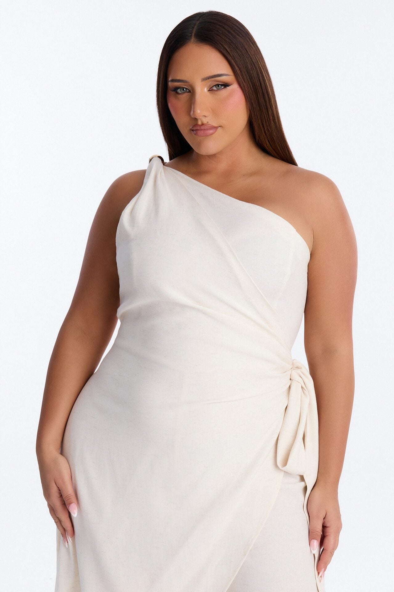 Zena Off Shoulder Draped Jumpsuit - Ivory image 7