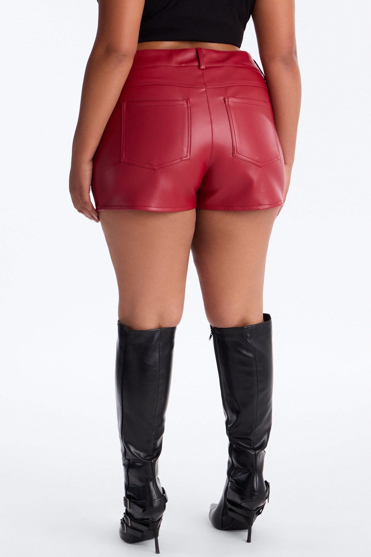 Seek And Destroy Faux Leather Short - Red image 8