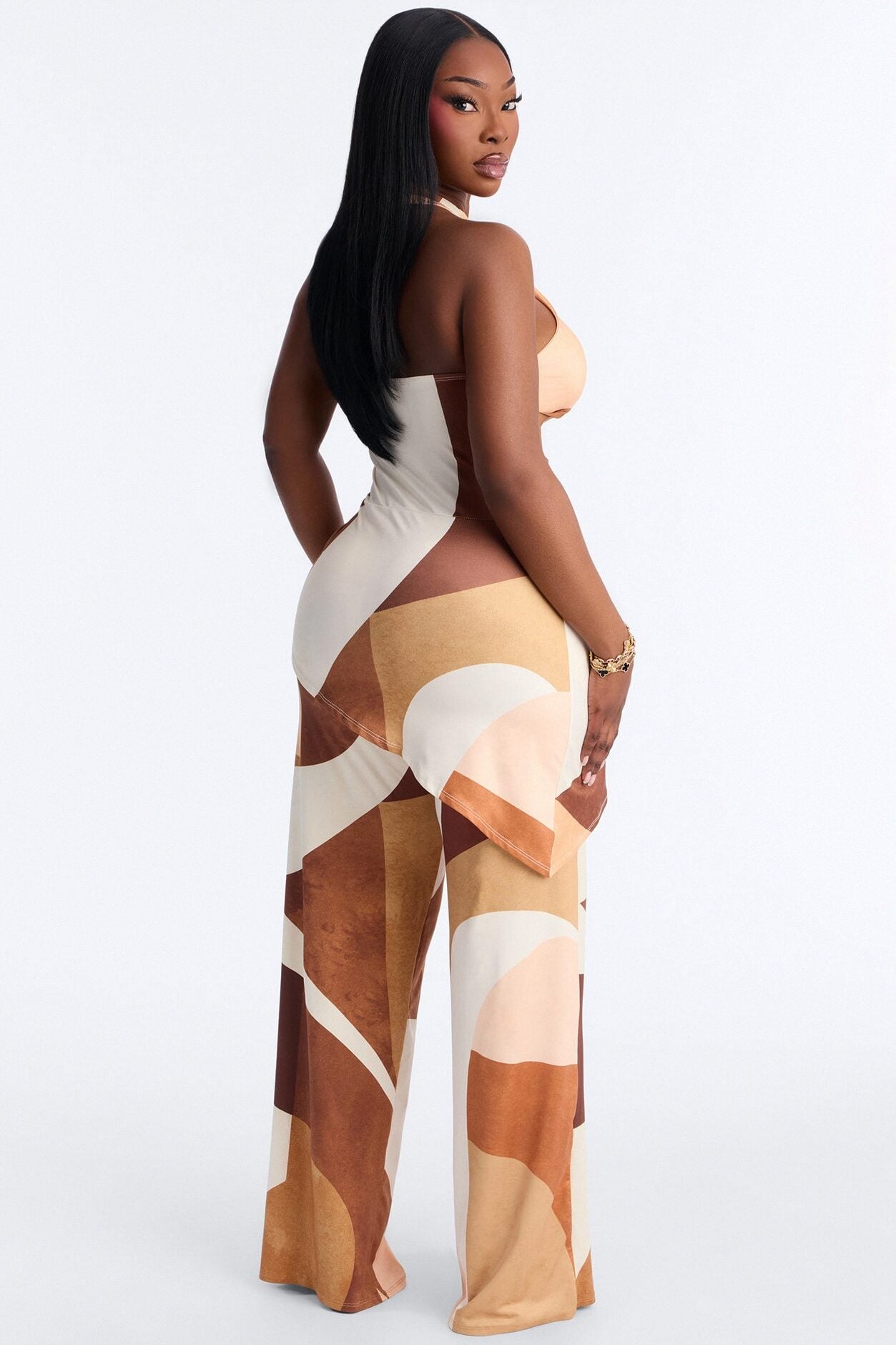 Felicity Straight Leg 2 Piece Jumpsuit - Brown image 7