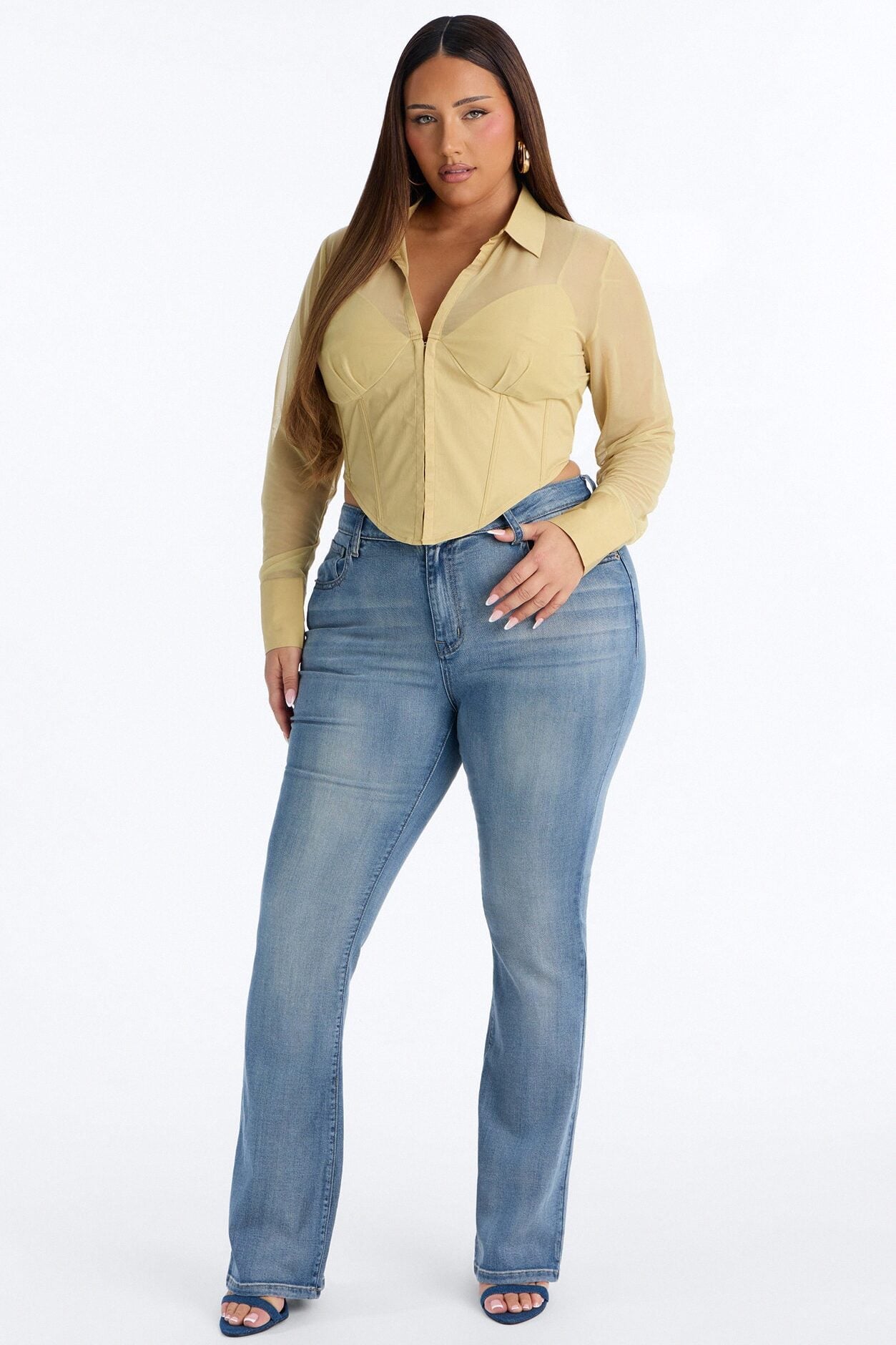 Business As Usual Corset Top - Khaki image 1