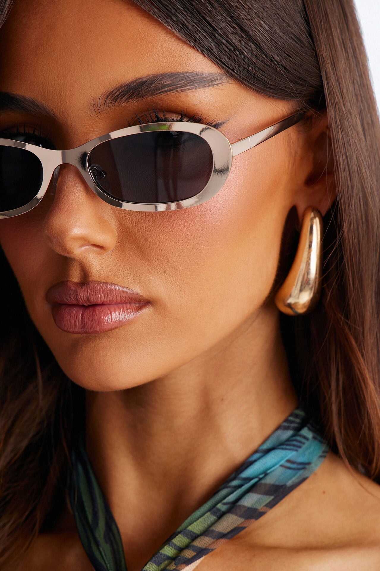 Metal Chic Square Sunglasses - Gold image 2