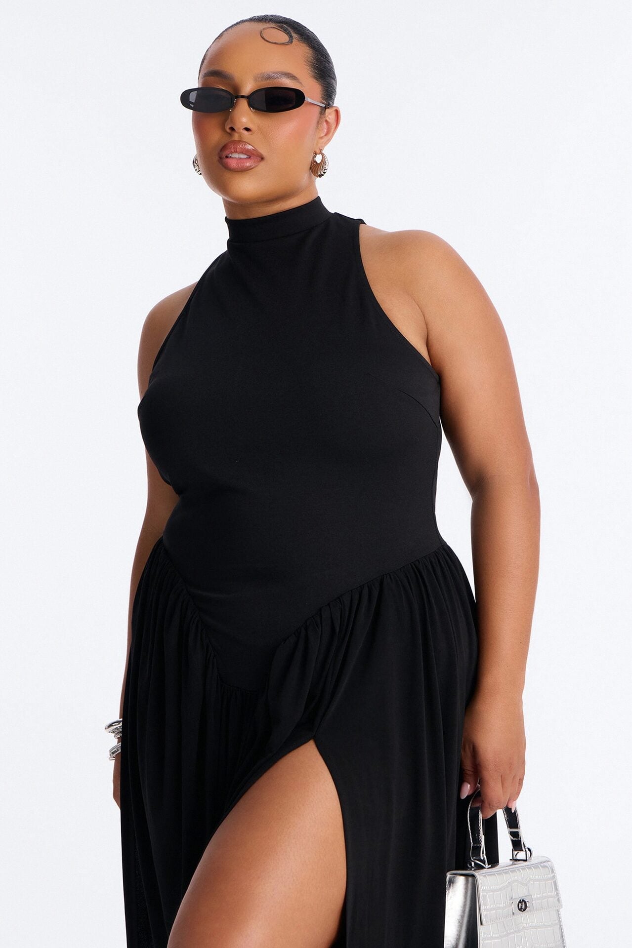 Classic Charm Drop Waist Maxi Dress - Black image 6