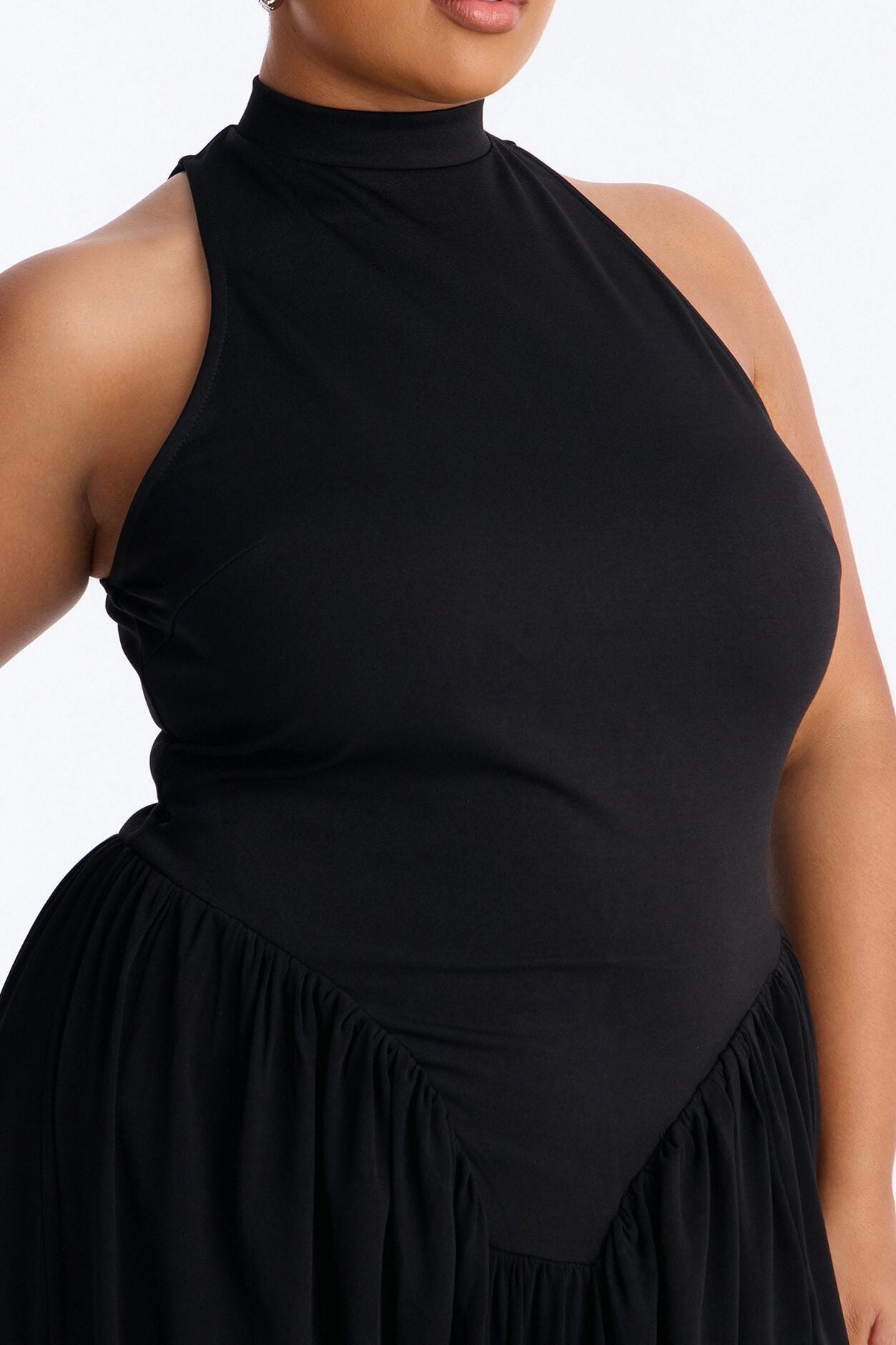 Classic Charm Drop Waist Maxi Dress - Black image 7
