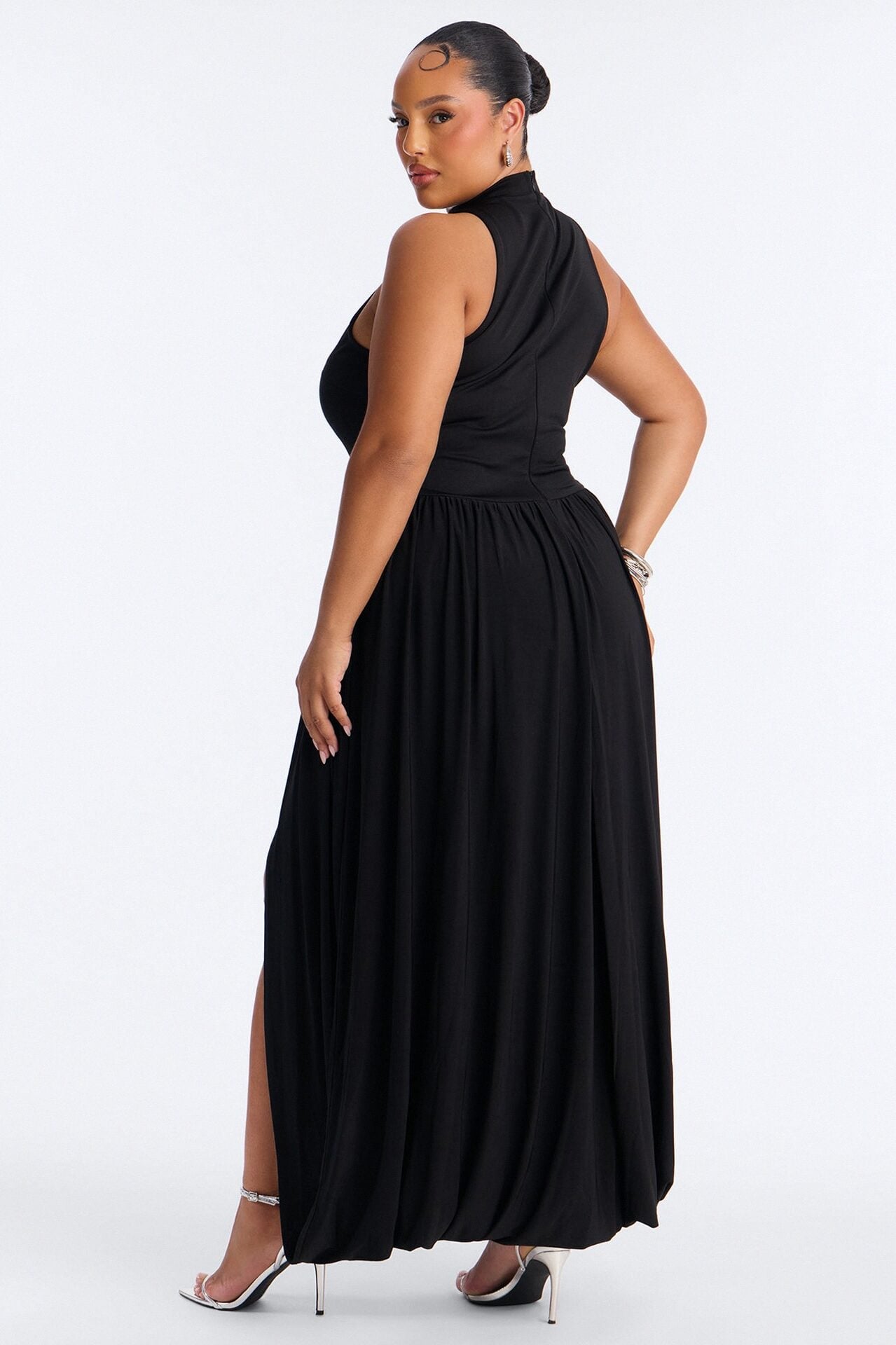 Classic Charm Drop Waist Maxi Dress - Black image 8