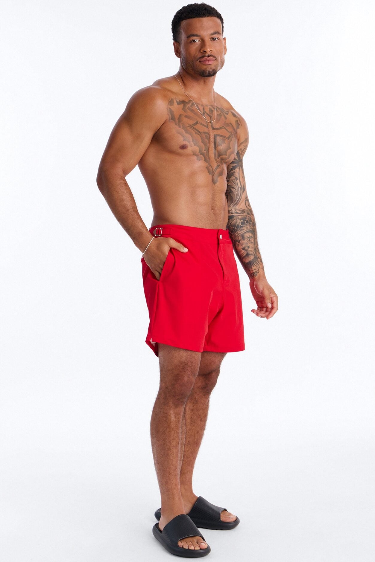 Elevated Stretch Trouser Swim Trunk 6″ - Red image 2